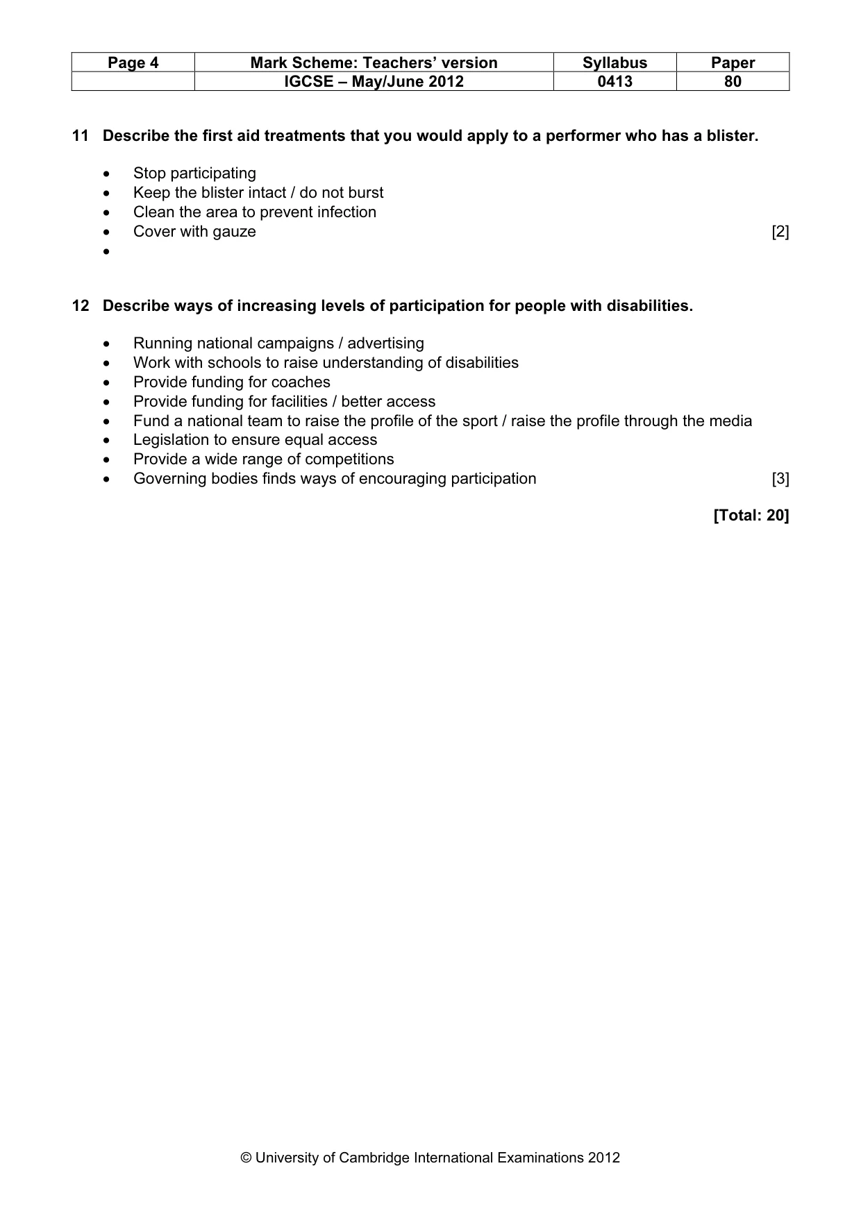 Mark scheme, page 4 of 12