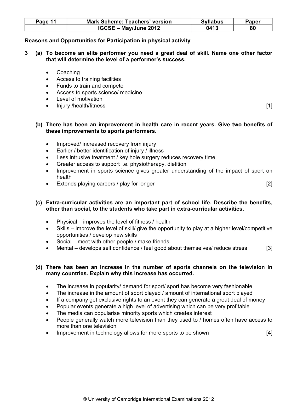 Mark scheme, page 11 of 12