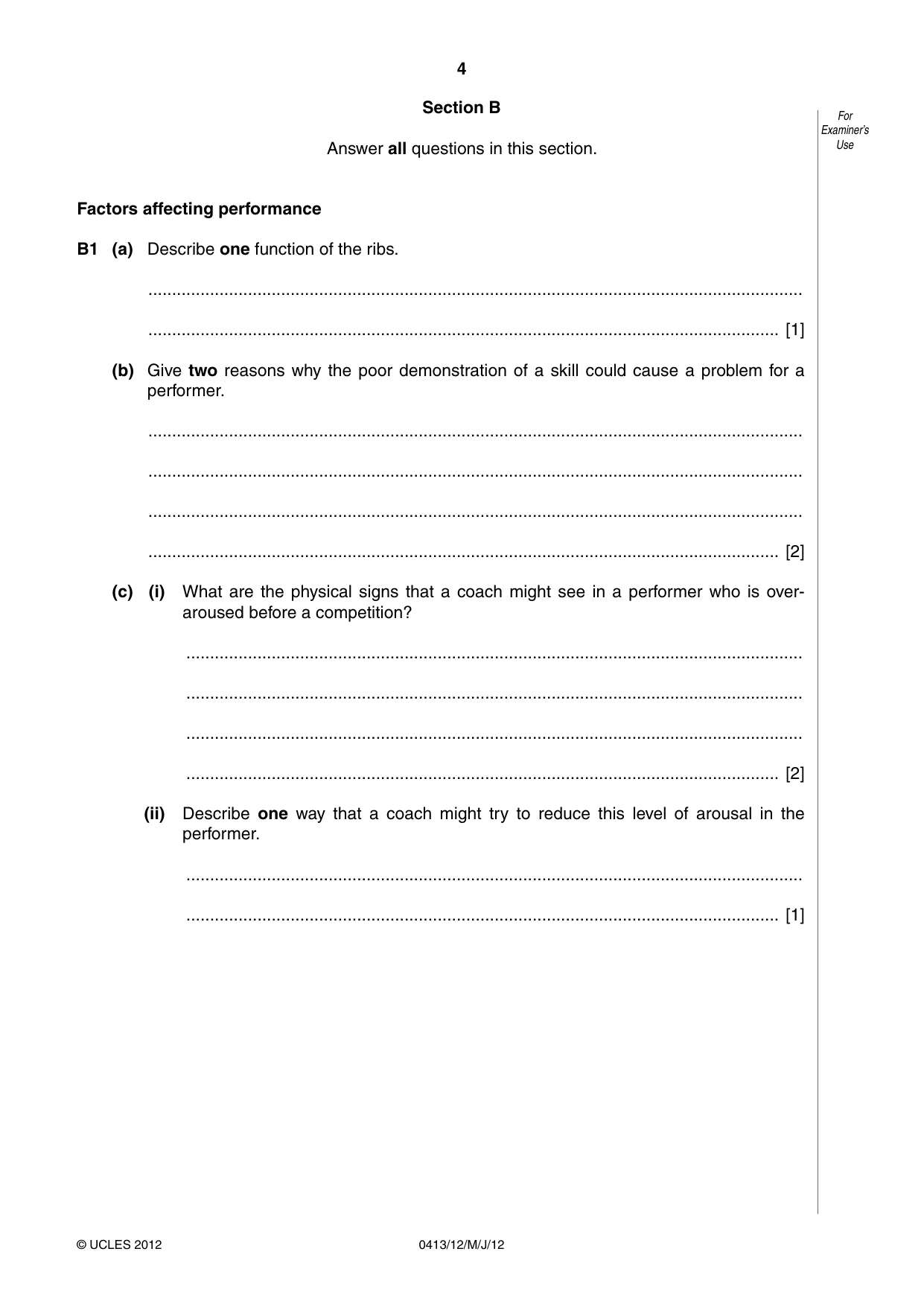 Cambridge IGCSE Physical Education 0413 2012 May/June Paper 1 · Variant 2 question paper, page 4 of 12