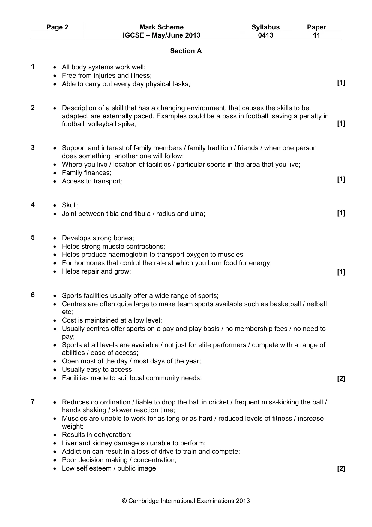 Mark scheme, page 2 of 9