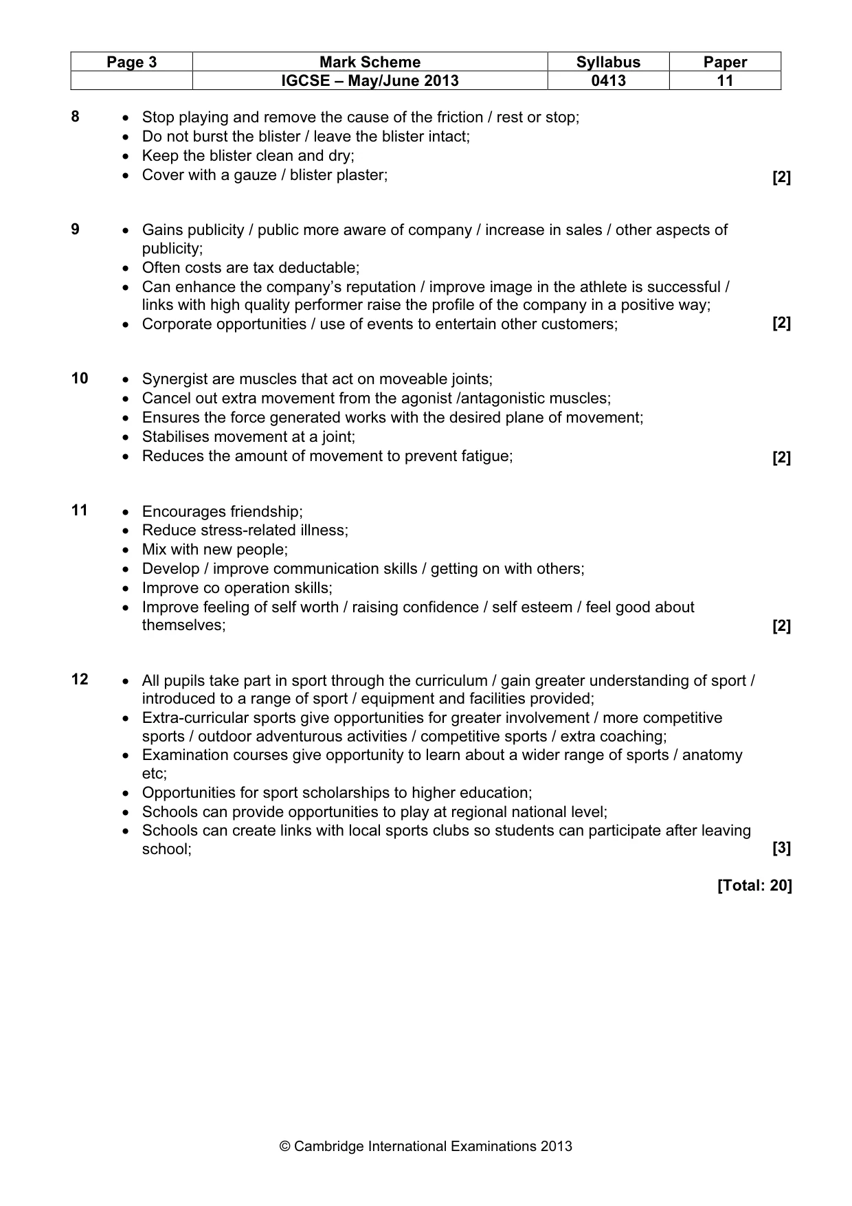 Mark scheme, page 3 of 9