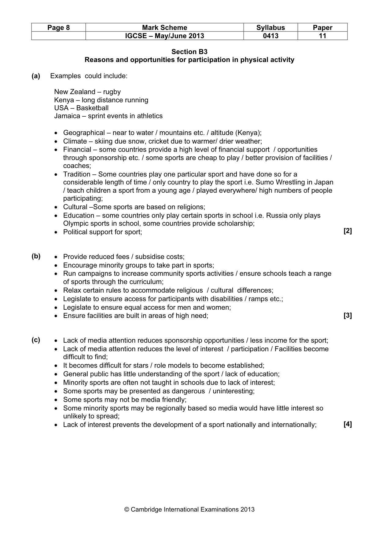 Mark scheme, page 8 of 9