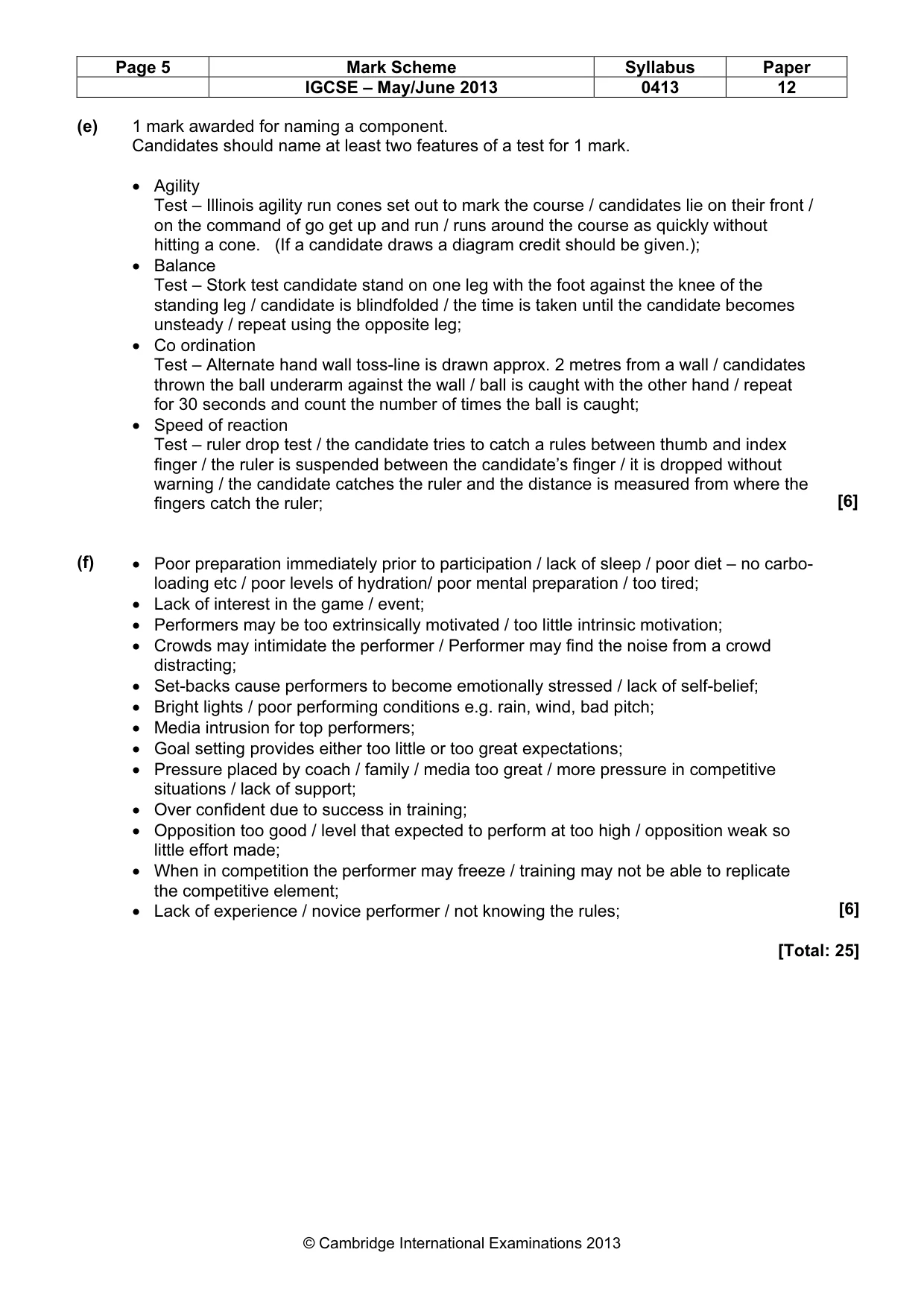 Mark scheme, page 5 of 9