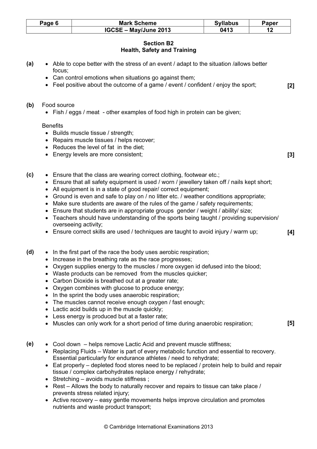 Mark scheme, page 6 of 9