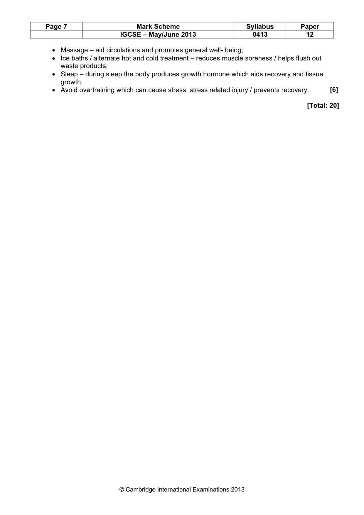 Mark scheme, page 7 of 9