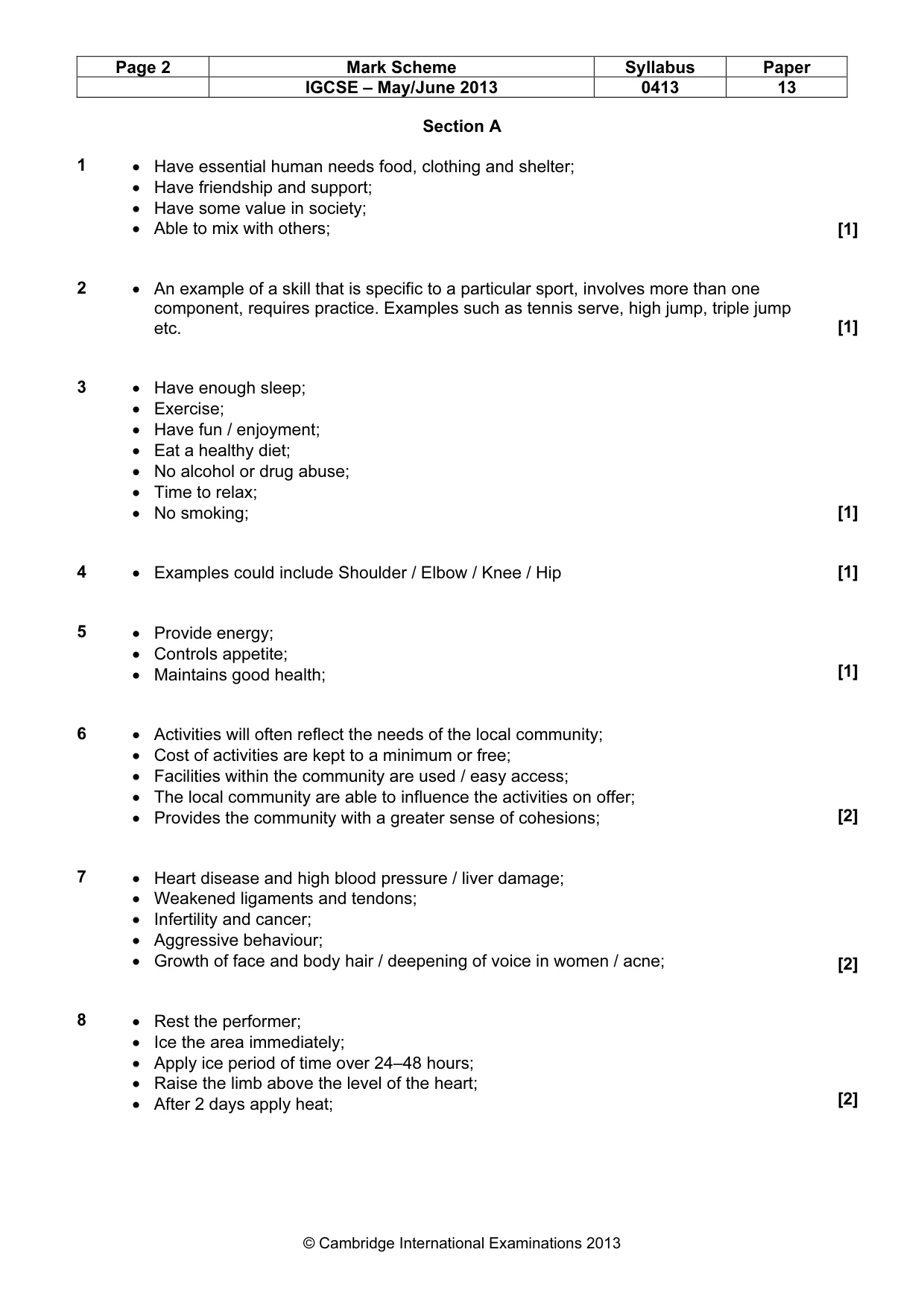 Mark scheme, page 2 of 9