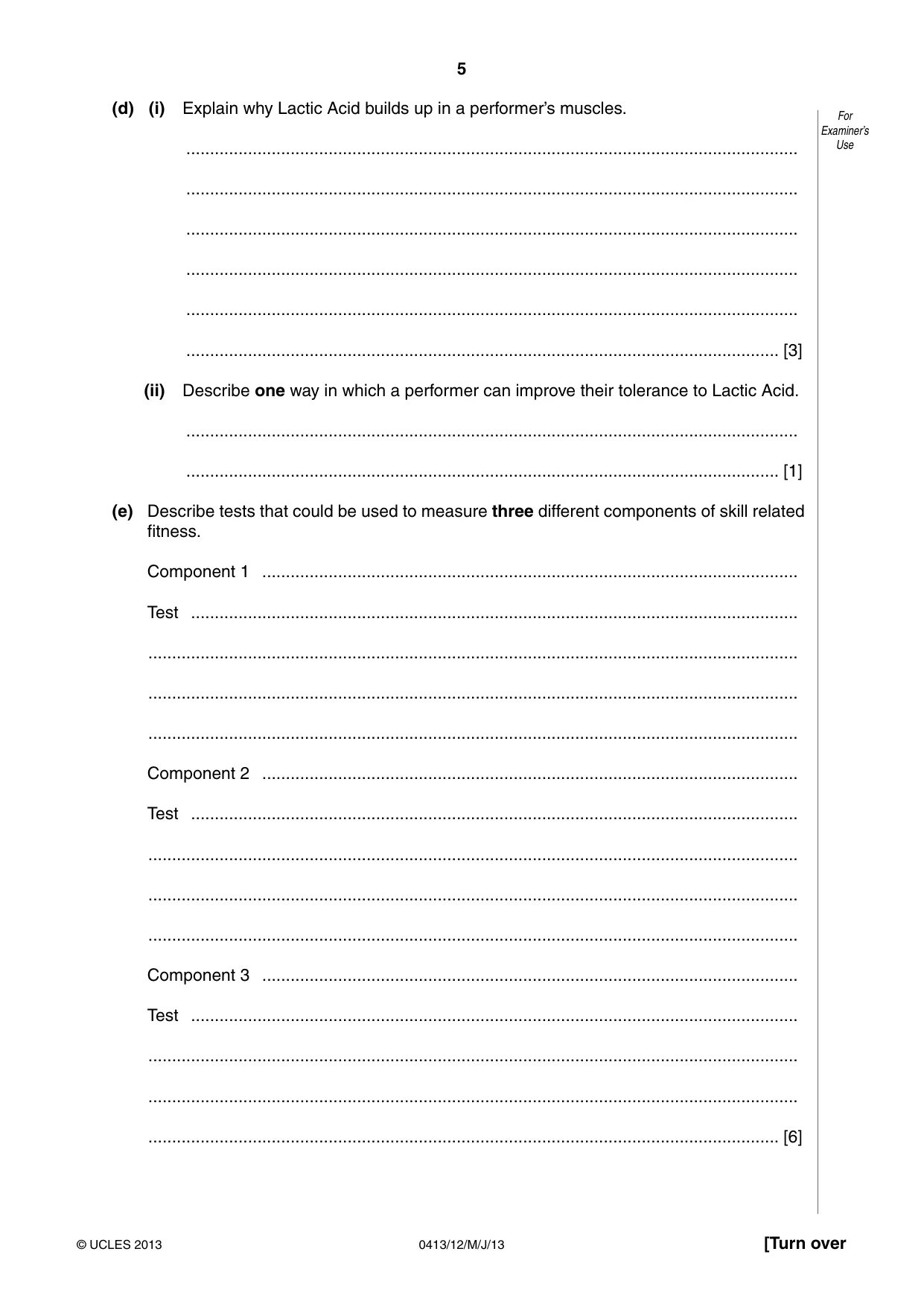Cambridge IGCSE Physical Education 0413 2013 May/June Paper 1 · Variant 2 question paper, page 5 of 12