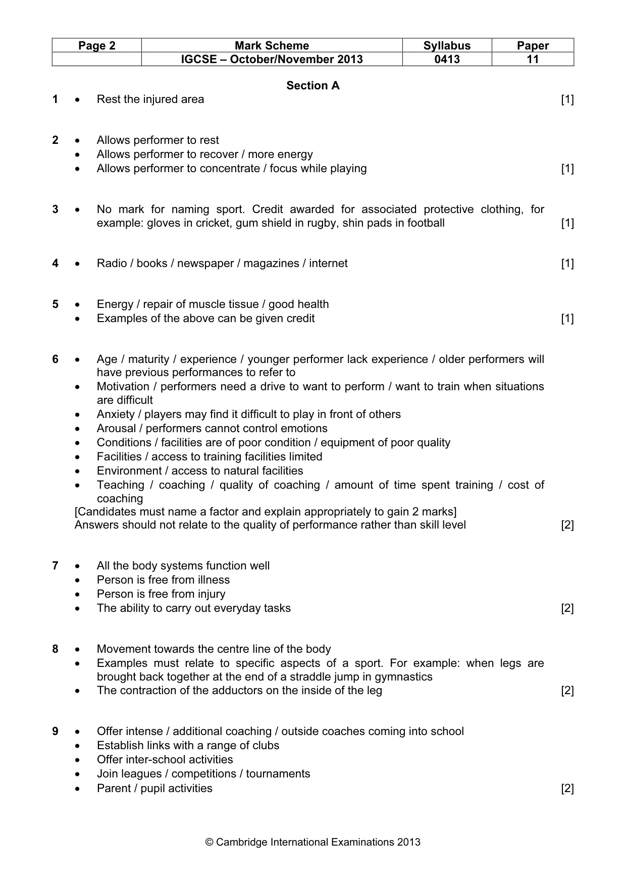 Mark scheme, page 2 of 9