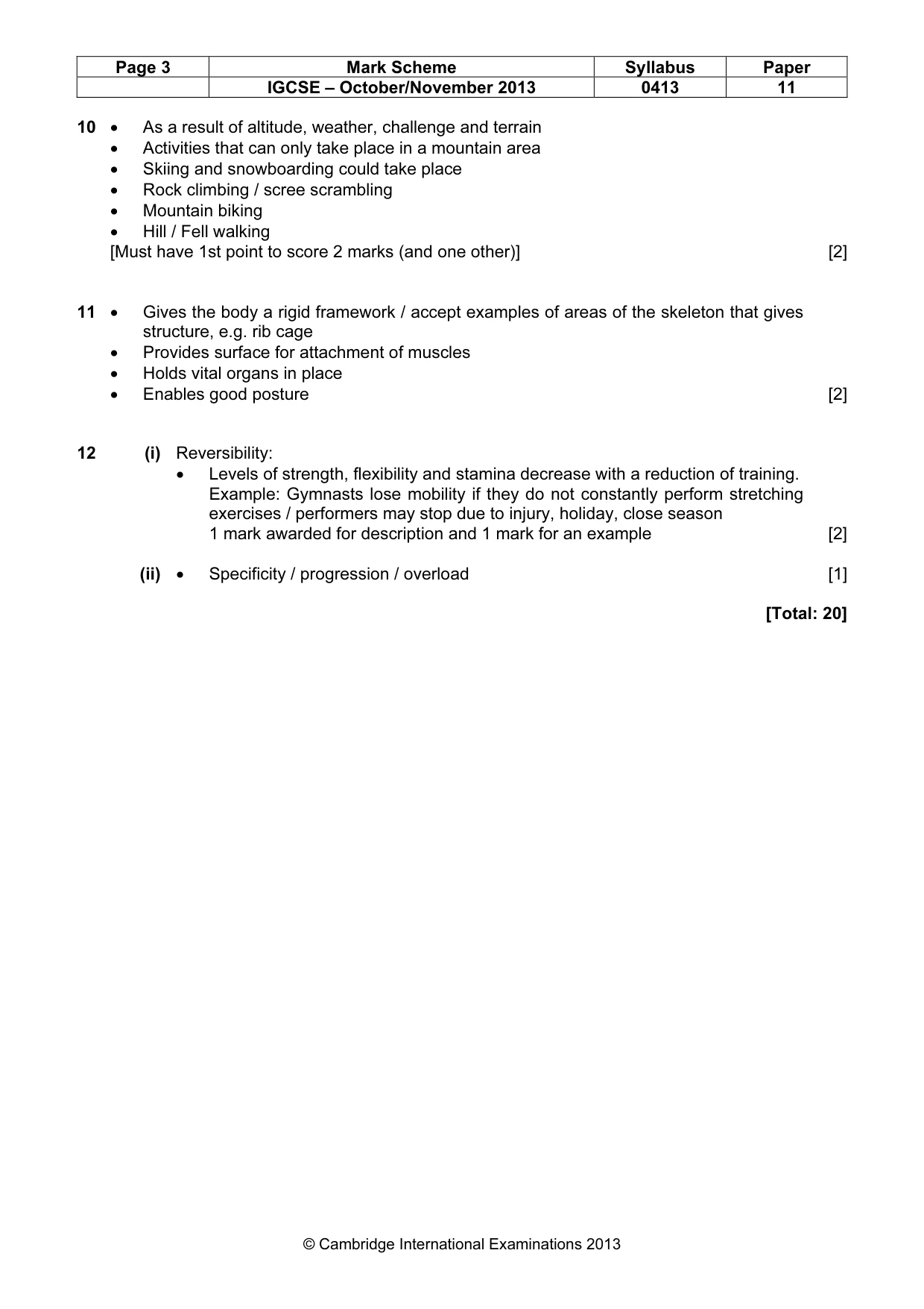 Mark scheme, page 3 of 9