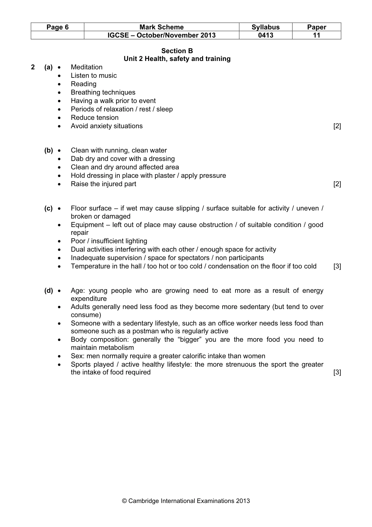 Mark scheme, page 6 of 9