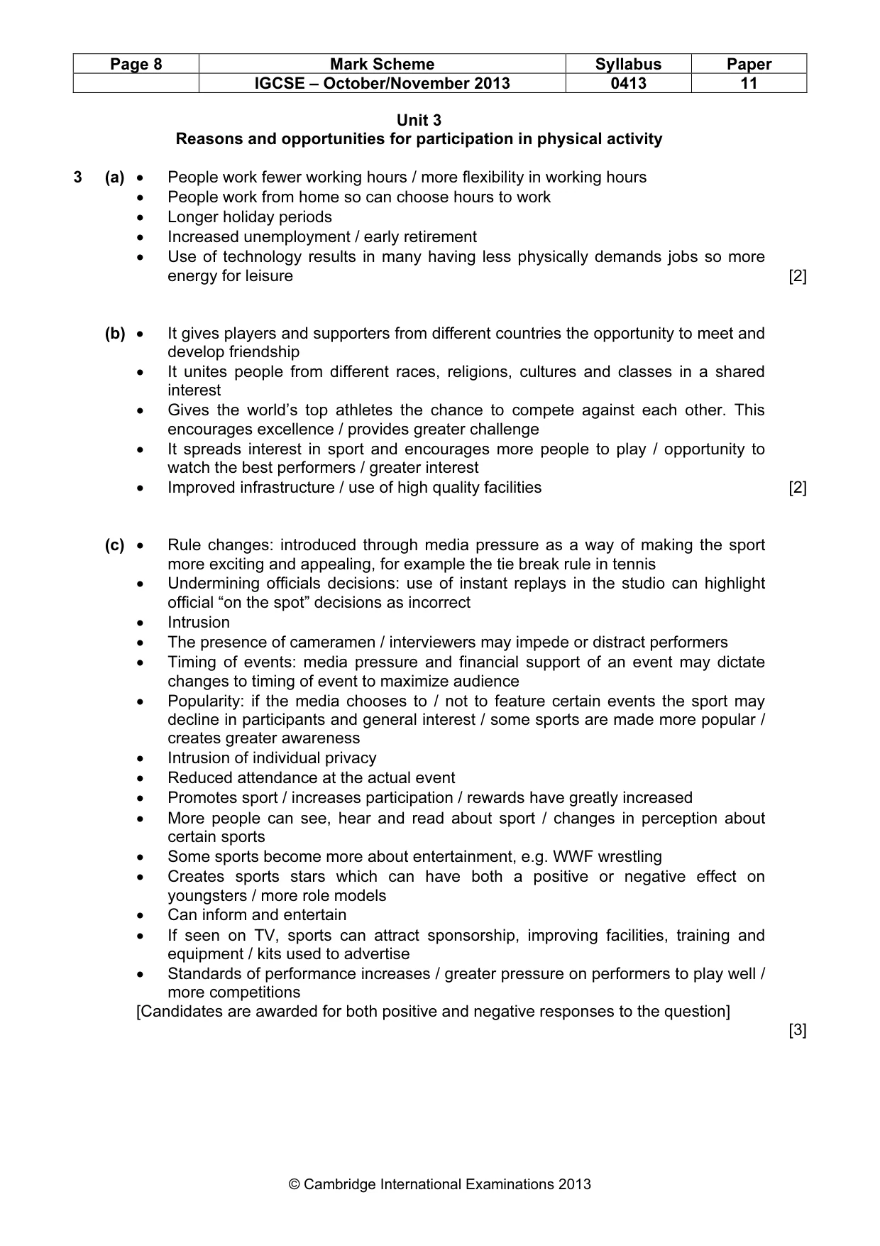 Mark scheme, page 8 of 9