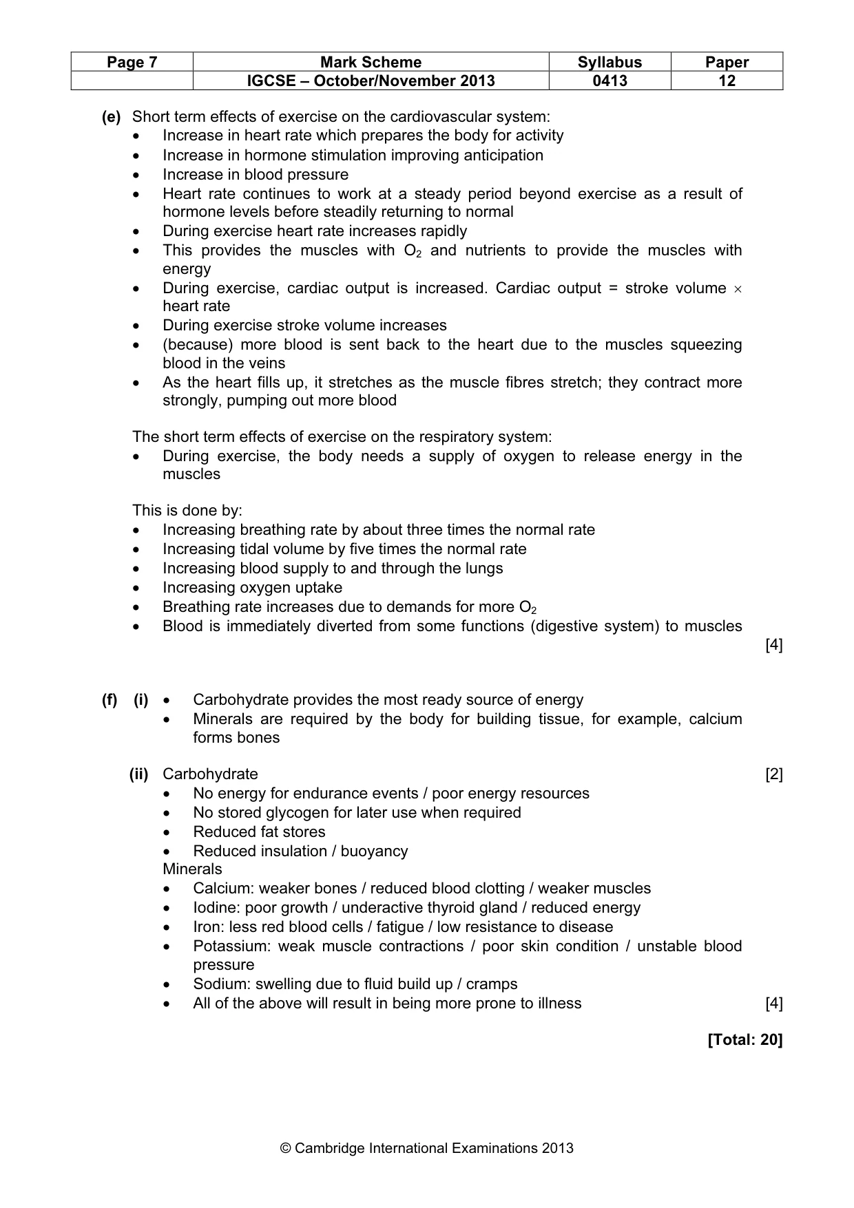 Mark scheme, page 7 of 9