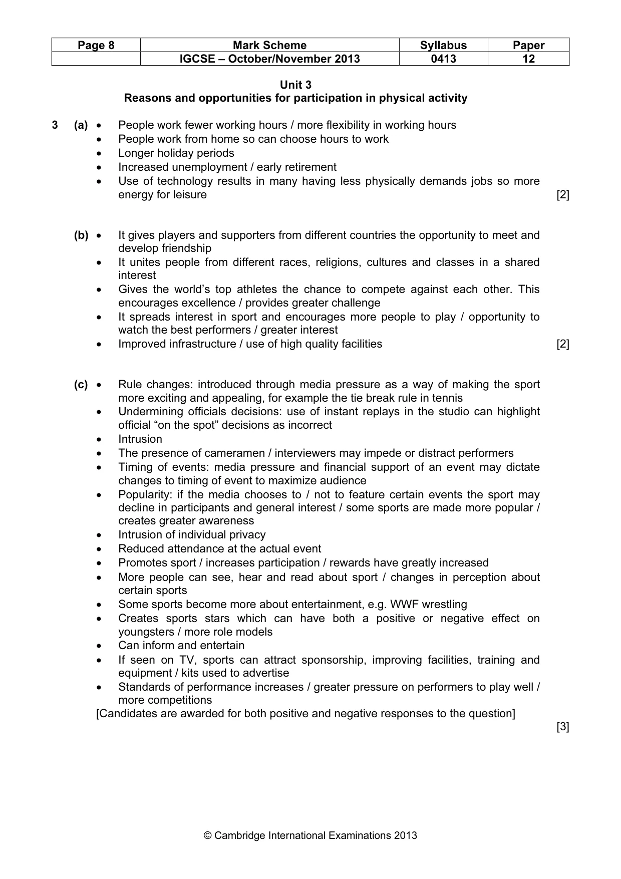 Mark scheme, page 8 of 9