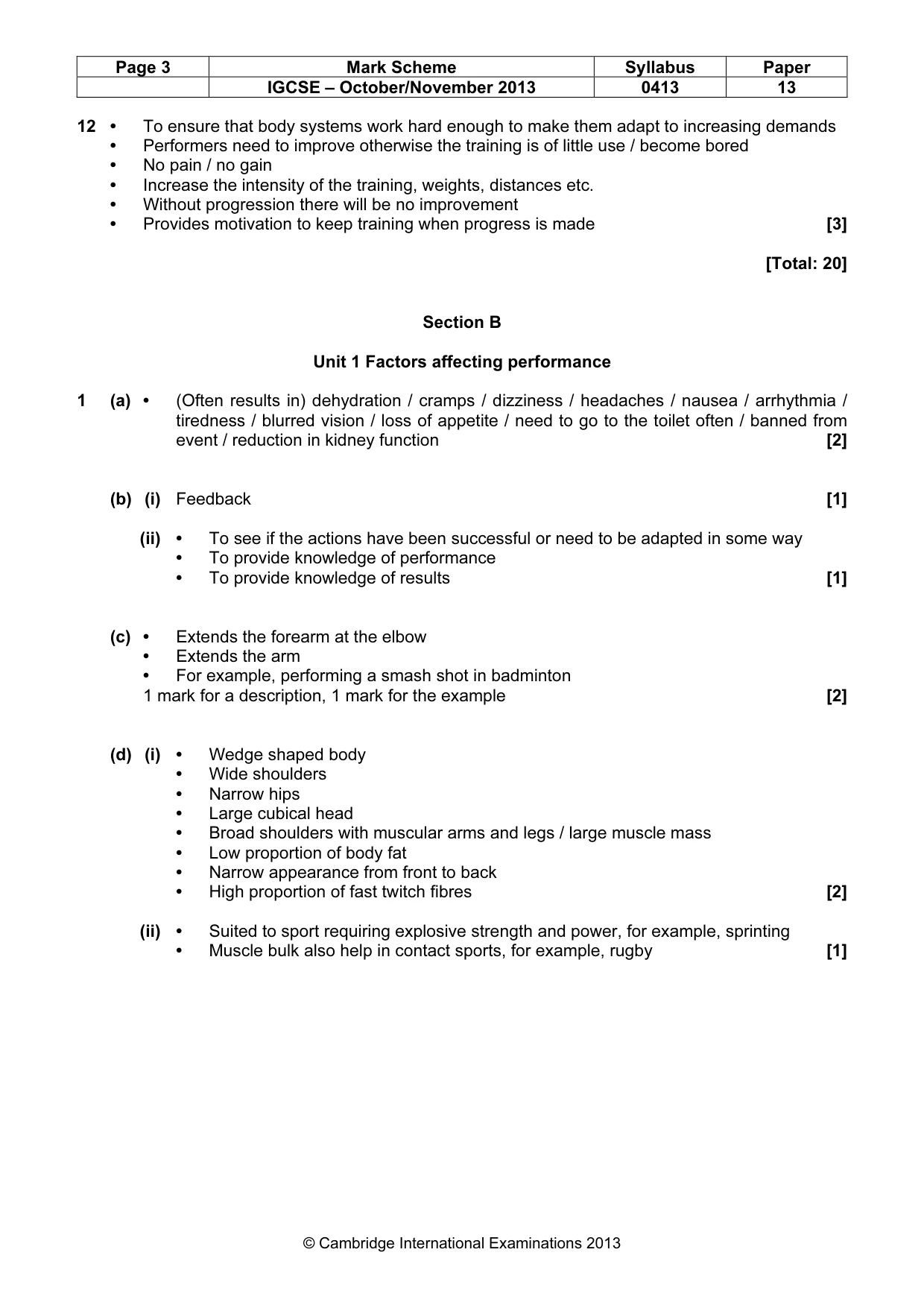 Mark scheme, page 3 of 8