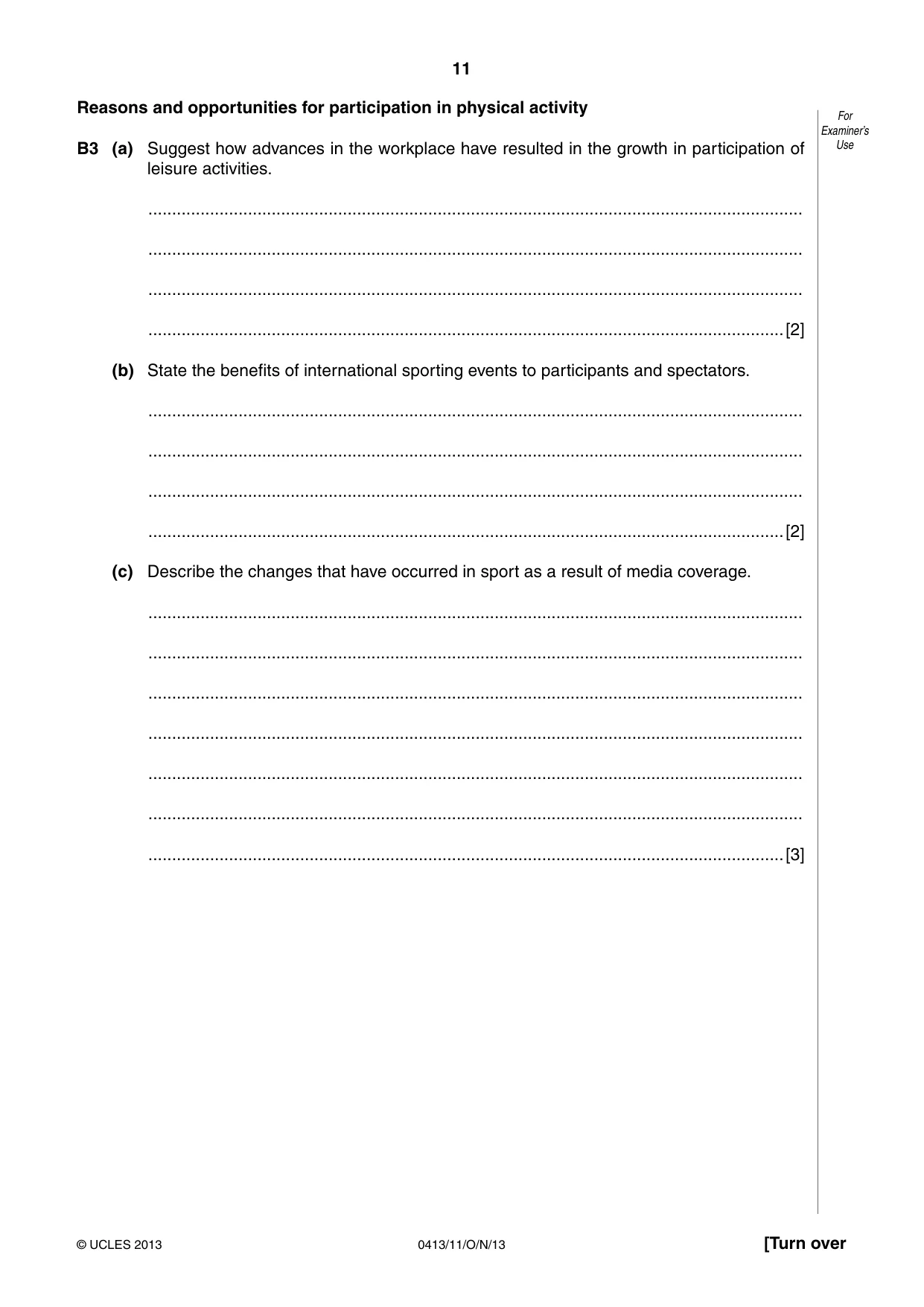 Cambridge IGCSE Physical Education 0413 2013 Oct/Nov Paper 1 · Variant 1 question paper, page 11 of 12