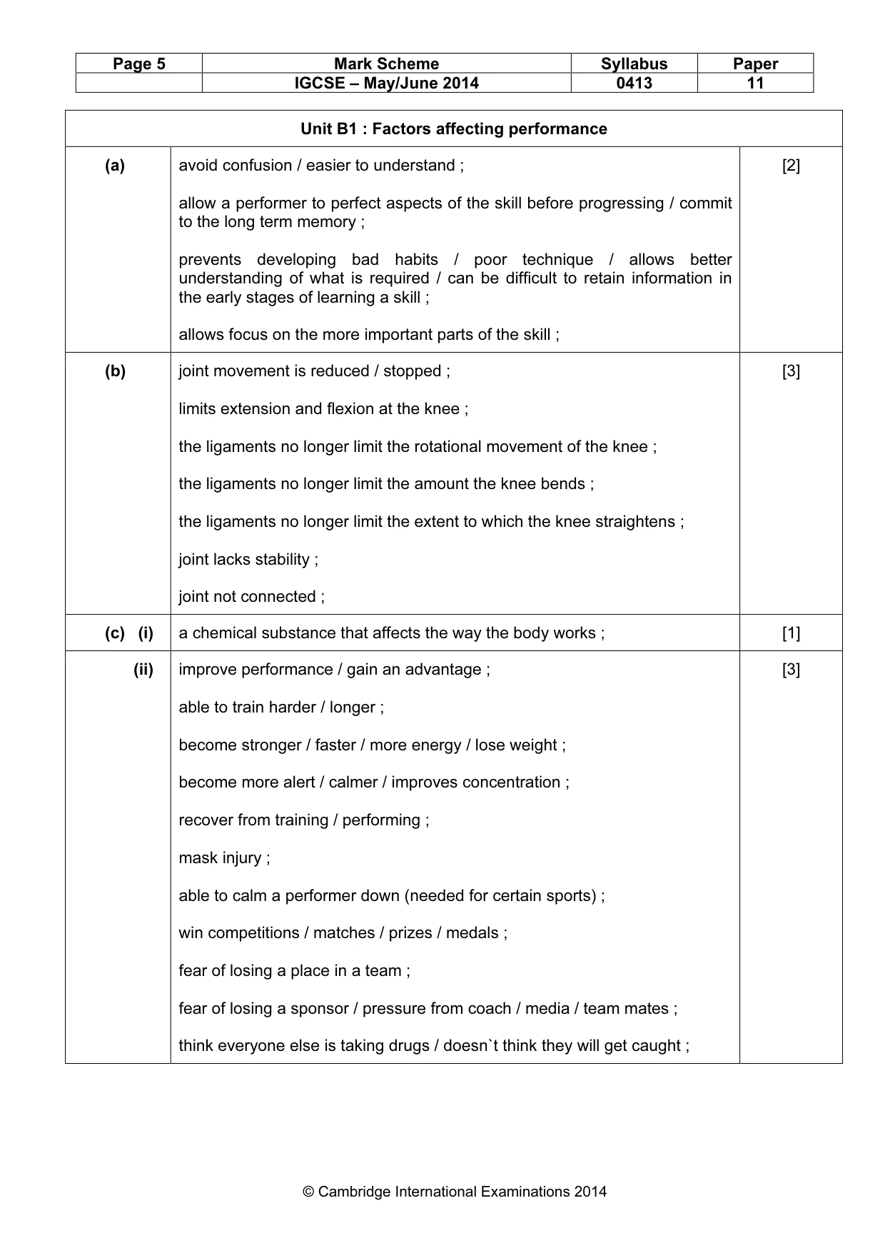 Mark scheme, page 5 of 12