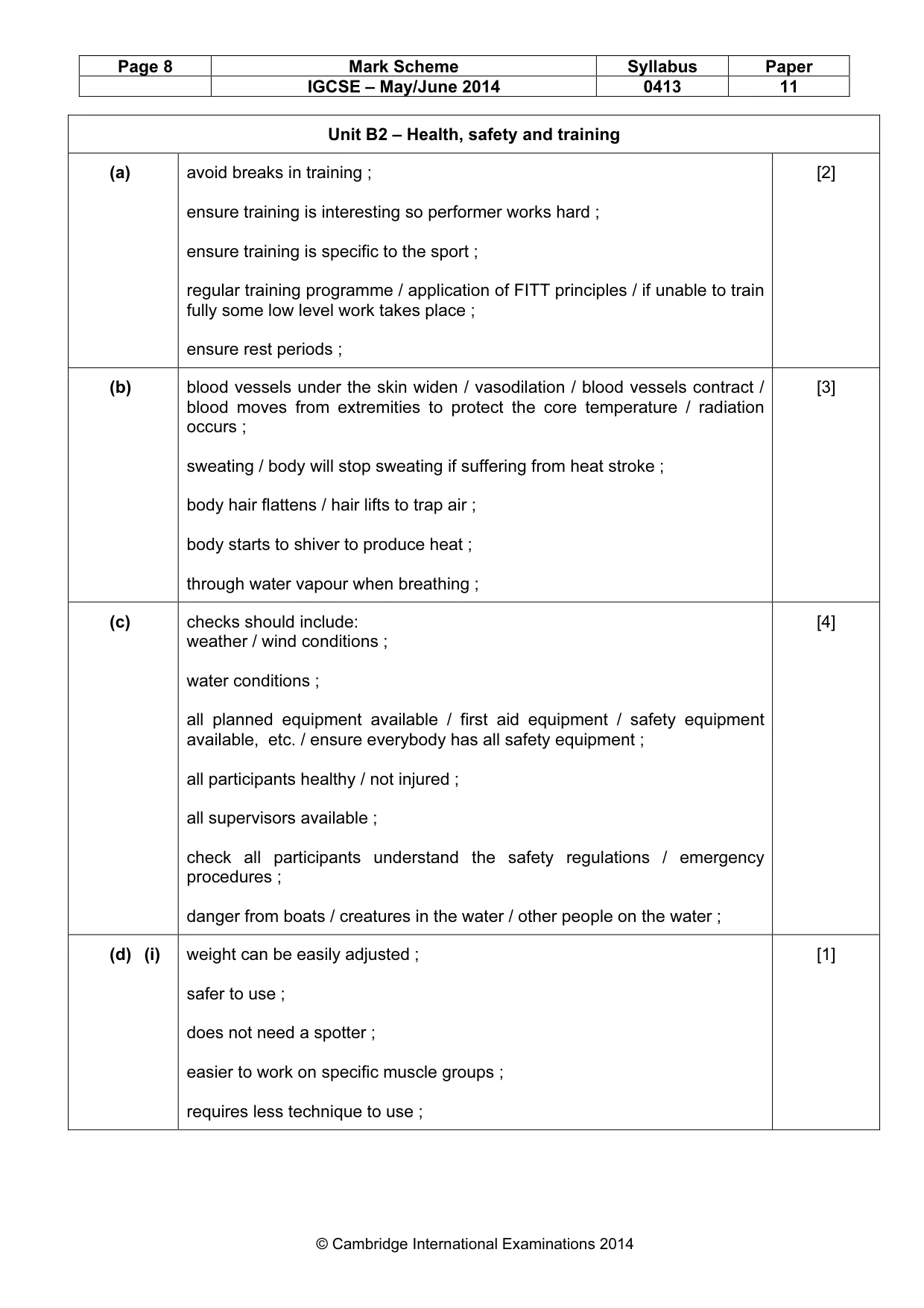 Mark scheme, page 8 of 12