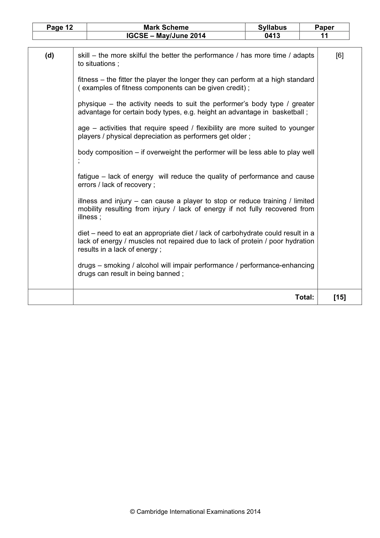 Mark scheme, page 12 of 12