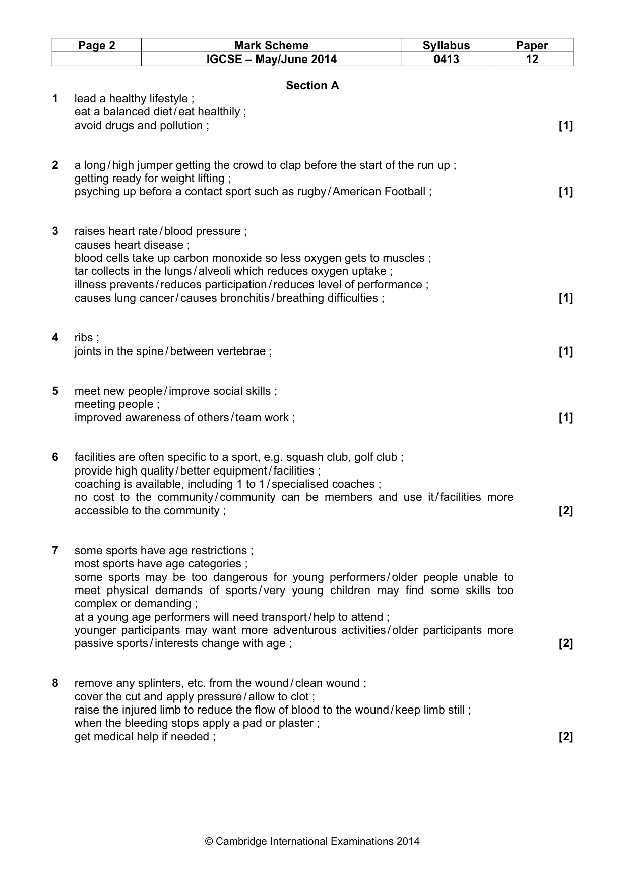 Mark scheme, page 2 of 9