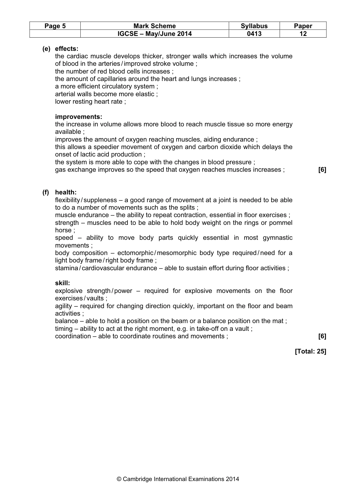Mark scheme, page 5 of 9