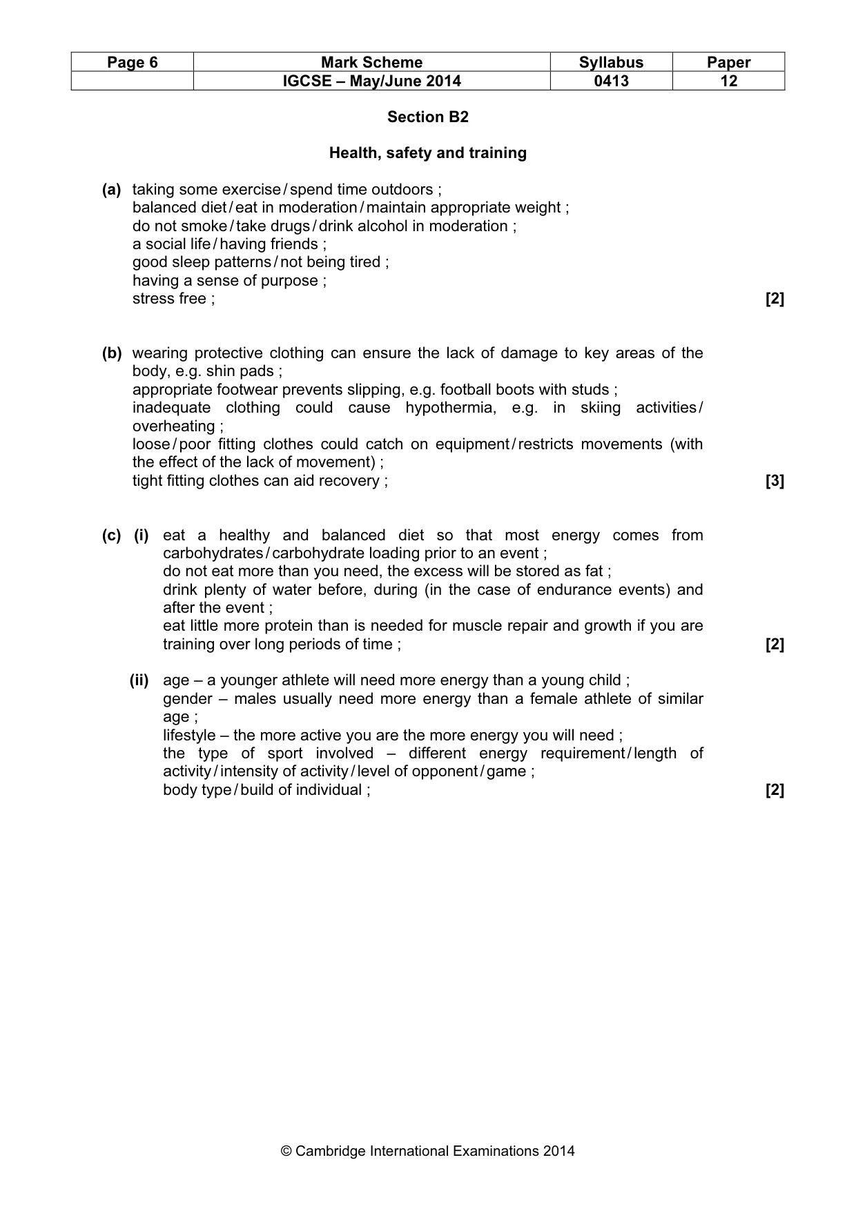 Mark scheme, page 6 of 9