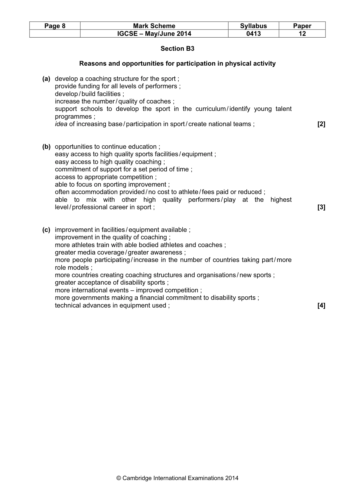 Mark scheme, page 8 of 9