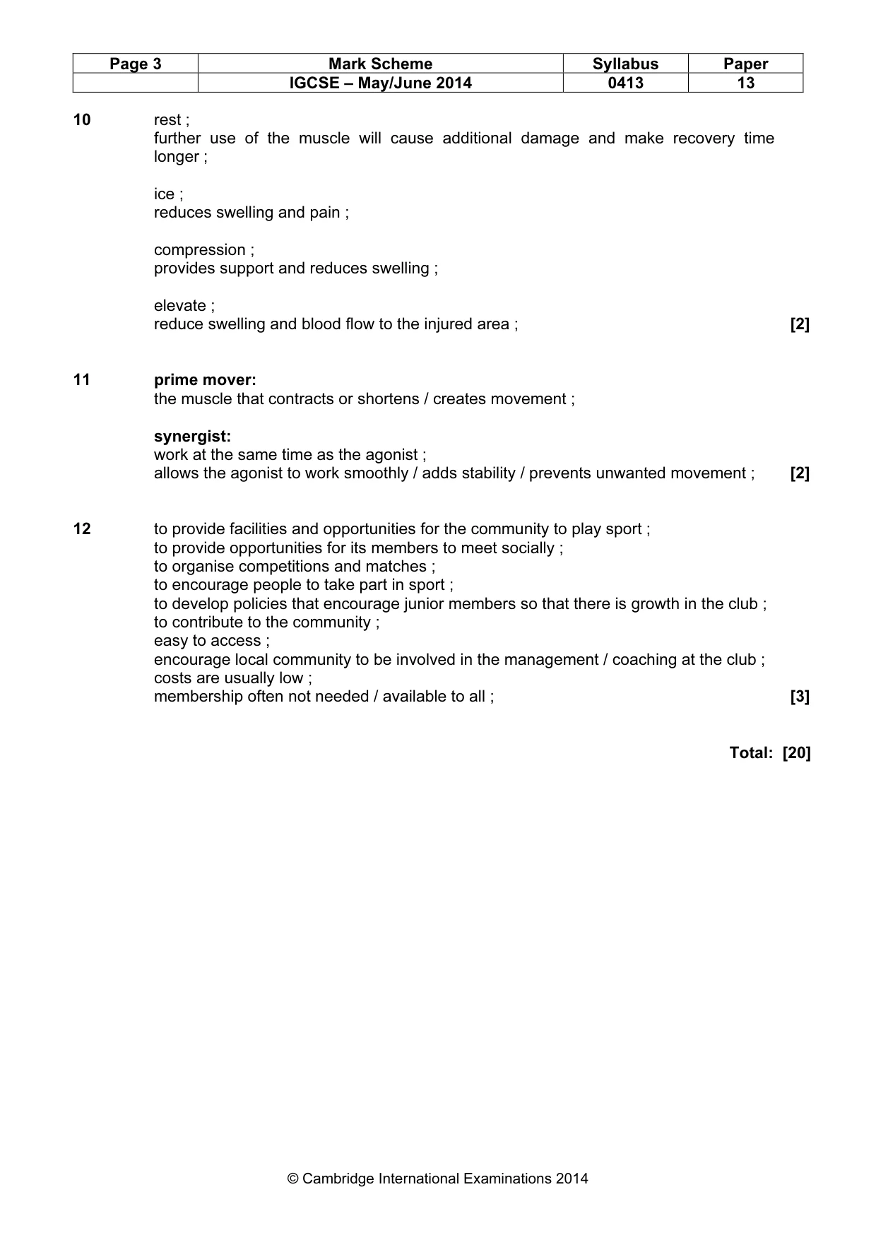 Mark scheme, page 3 of 9