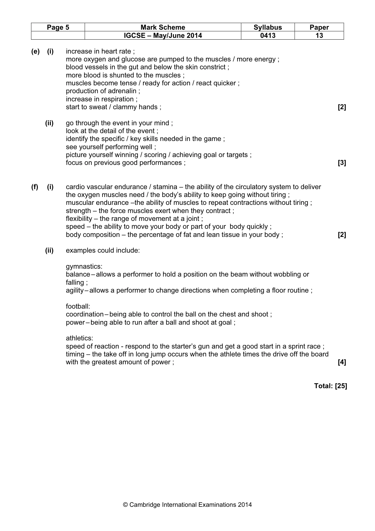 Mark scheme, page 5 of 9