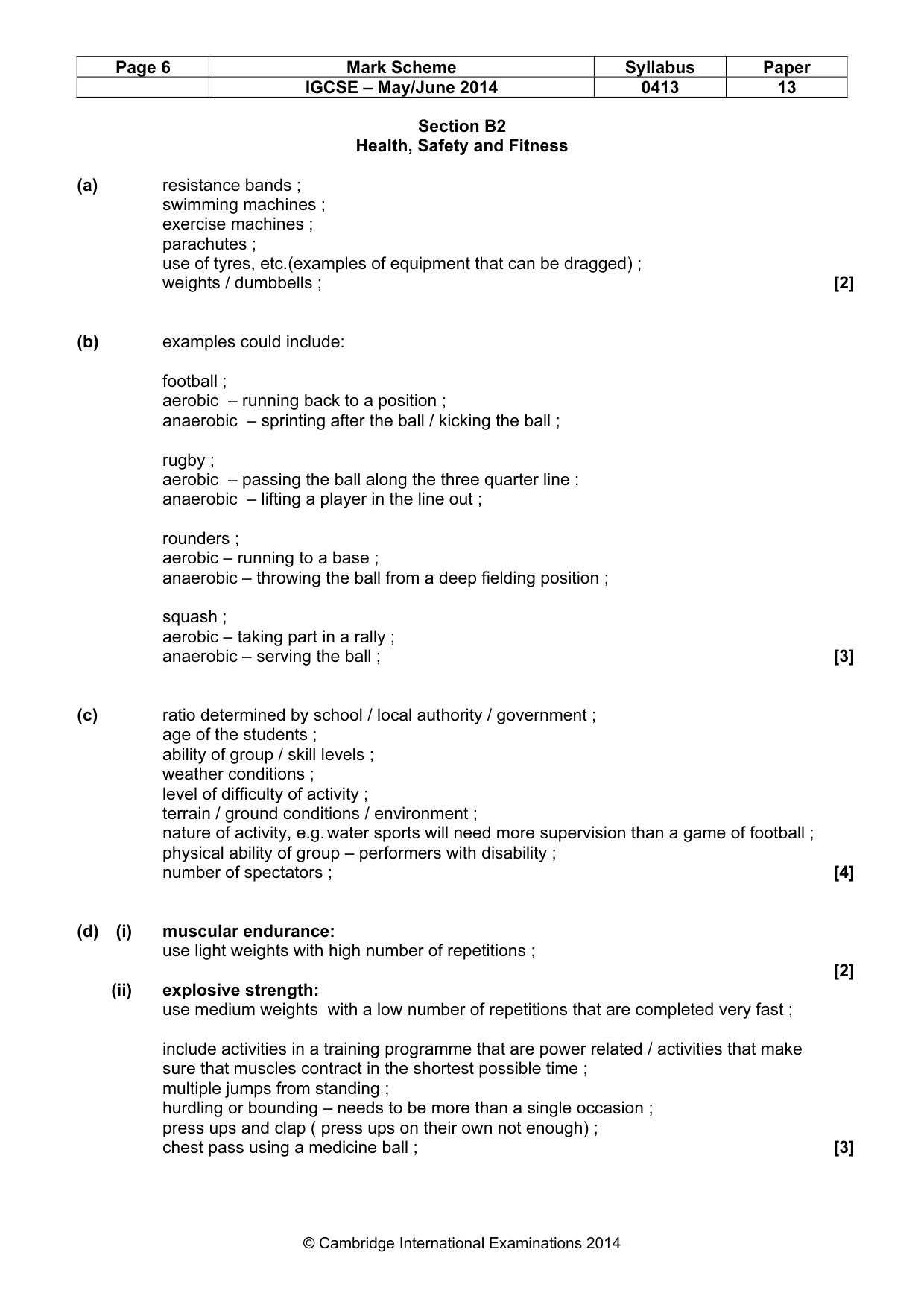 Mark scheme, page 6 of 9