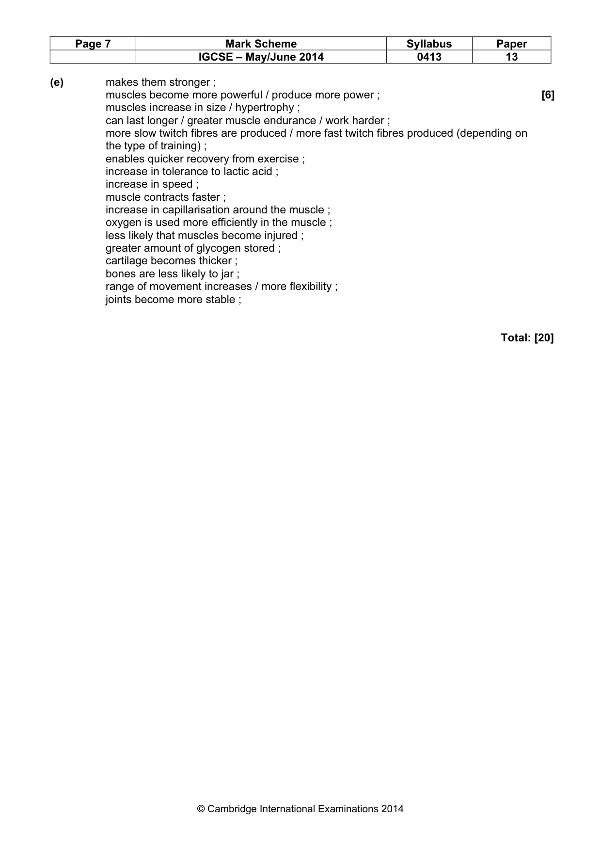 Mark scheme, page 7 of 9