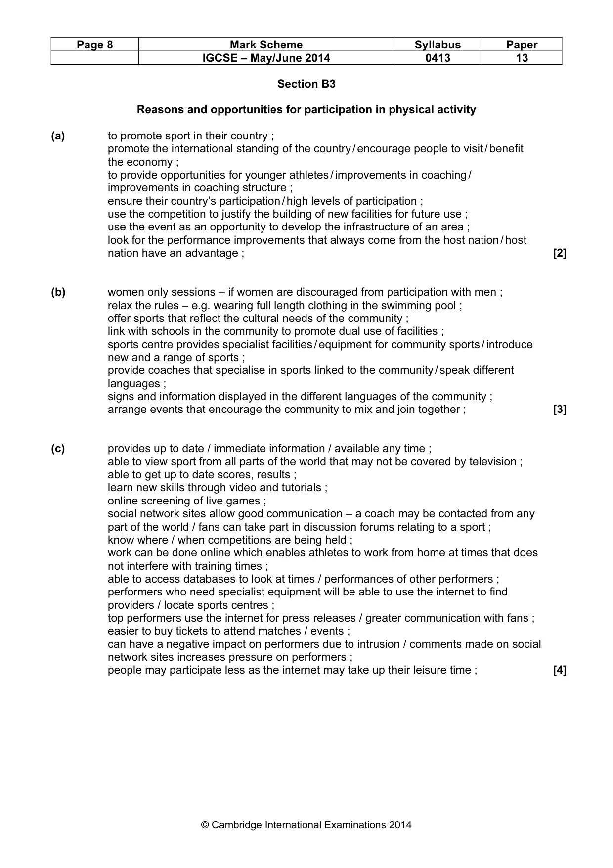Mark scheme, page 8 of 9