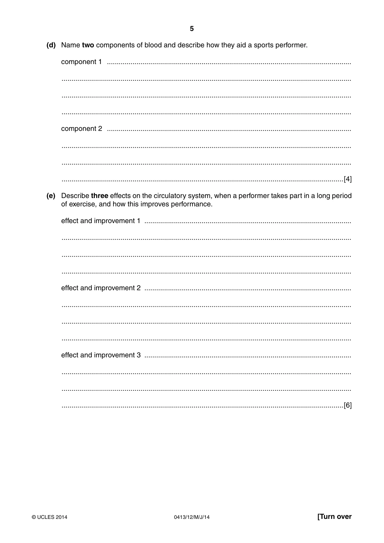 Cambridge IGCSE Physical Education 0413 2014 May/June Paper 1 · Variant 2 question paper, page 5 of 12