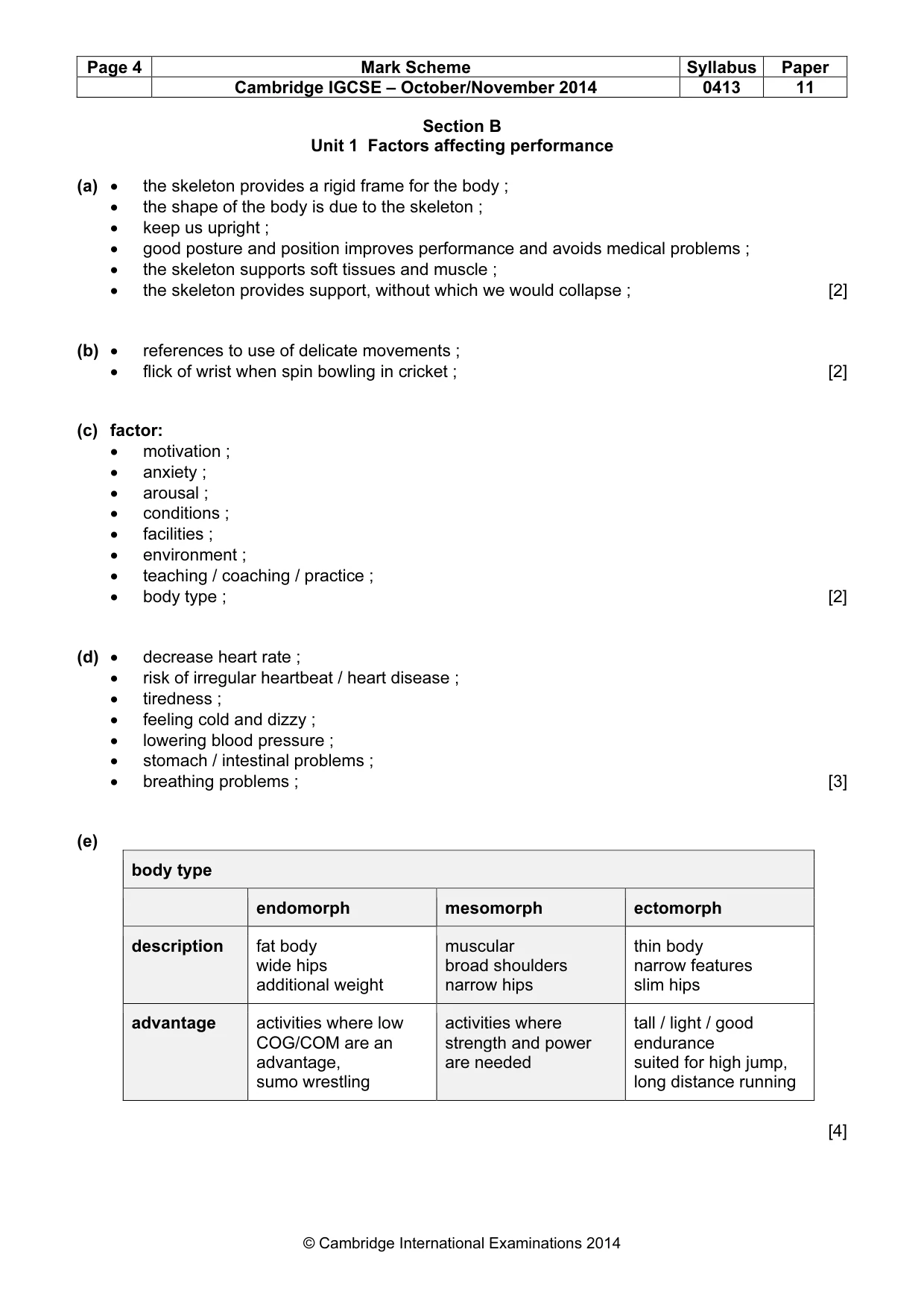 Mark scheme, page 4 of 9