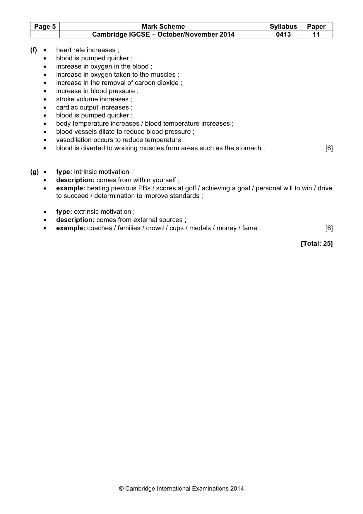 Mark scheme, page 5 of 9