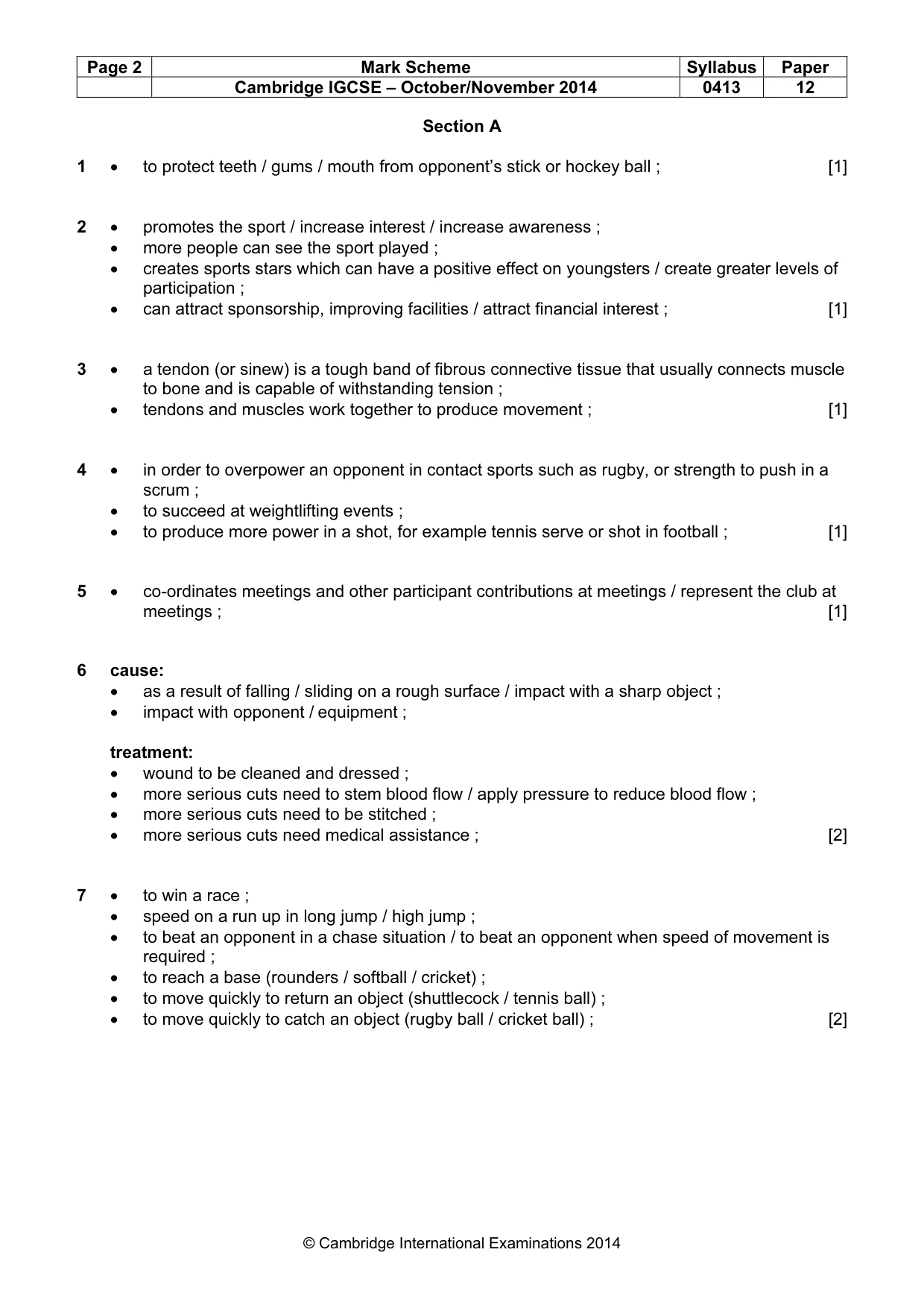 Mark scheme, page 2 of 9