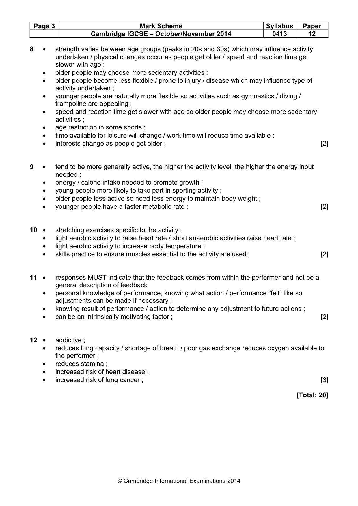 Mark scheme, page 3 of 9