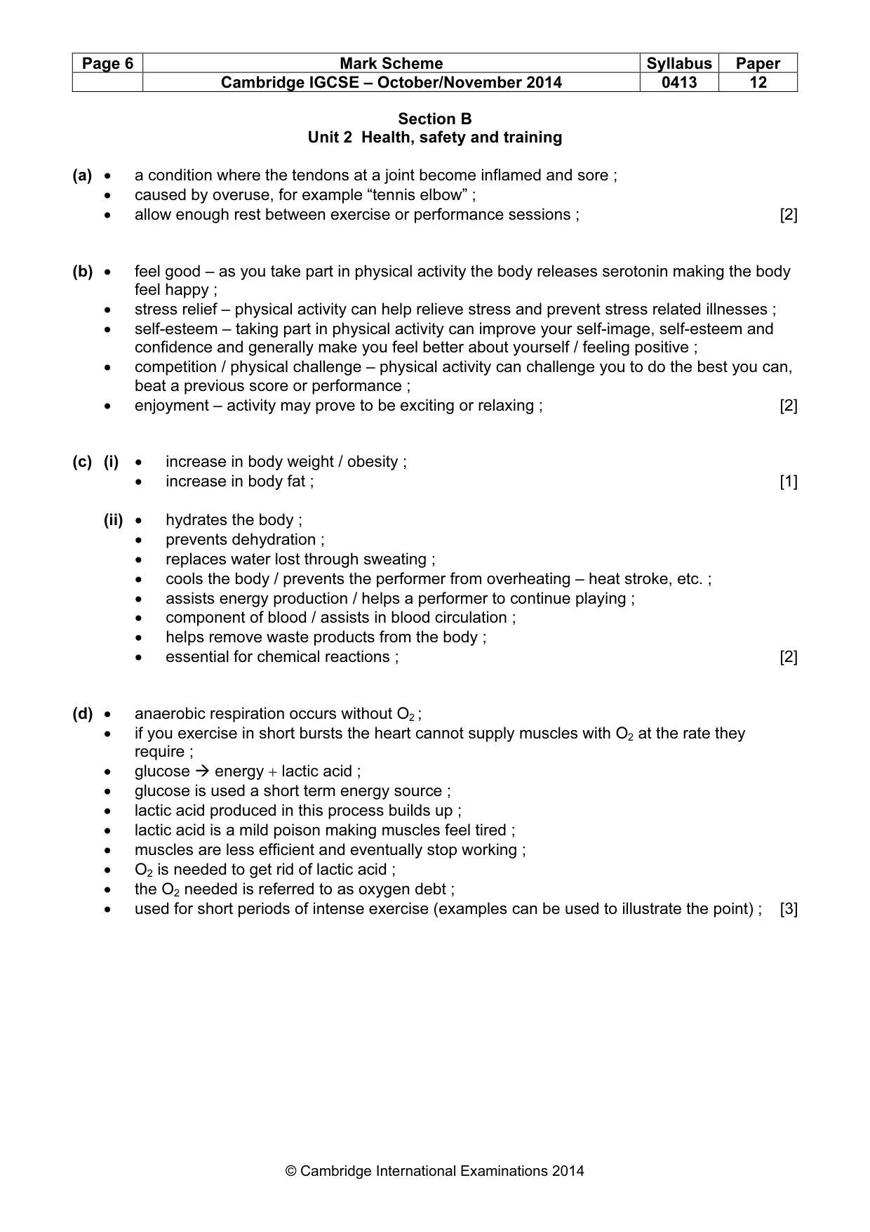 Mark scheme, page 6 of 9