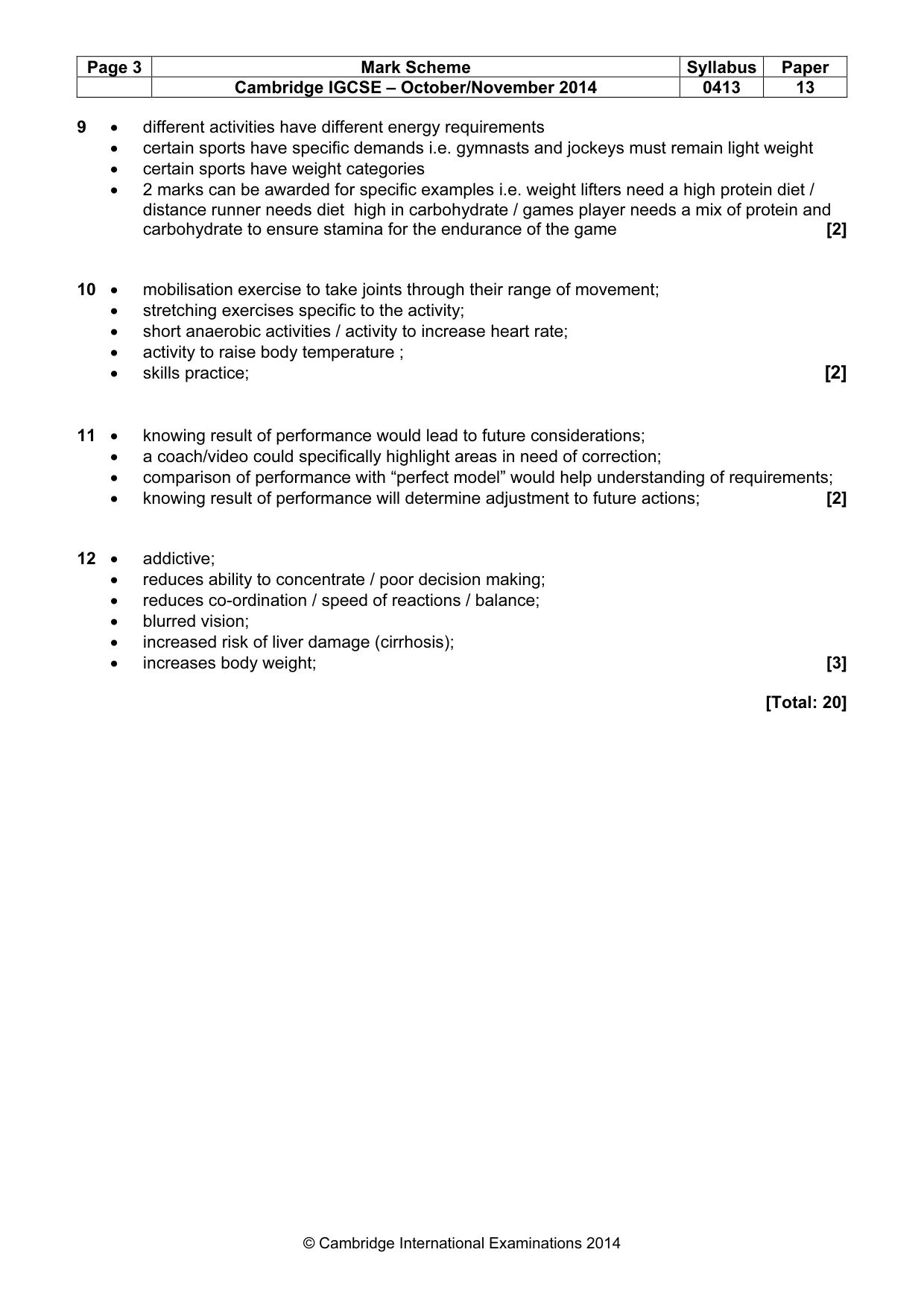 Mark scheme, page 3 of 8