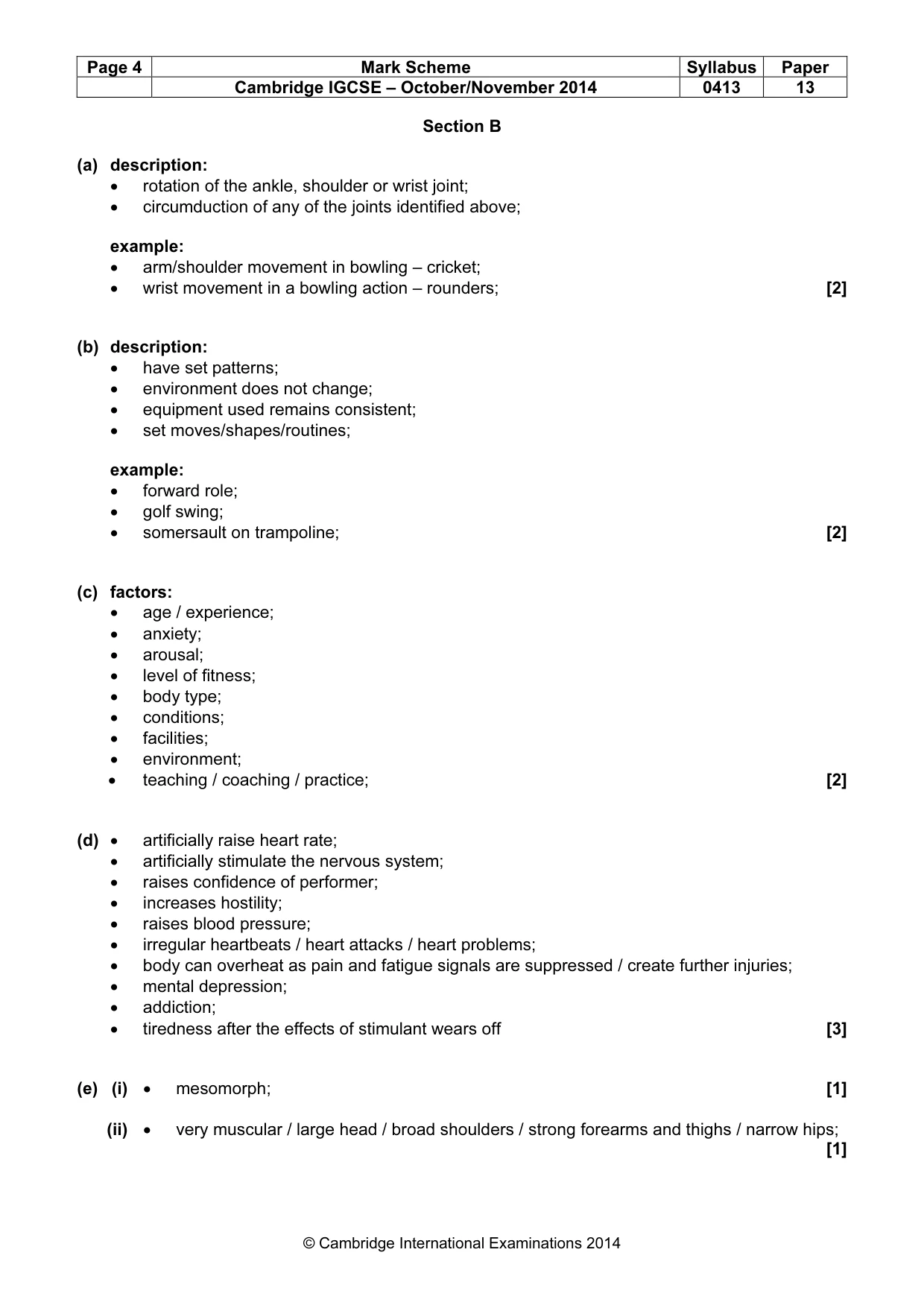 Mark scheme, page 4 of 8