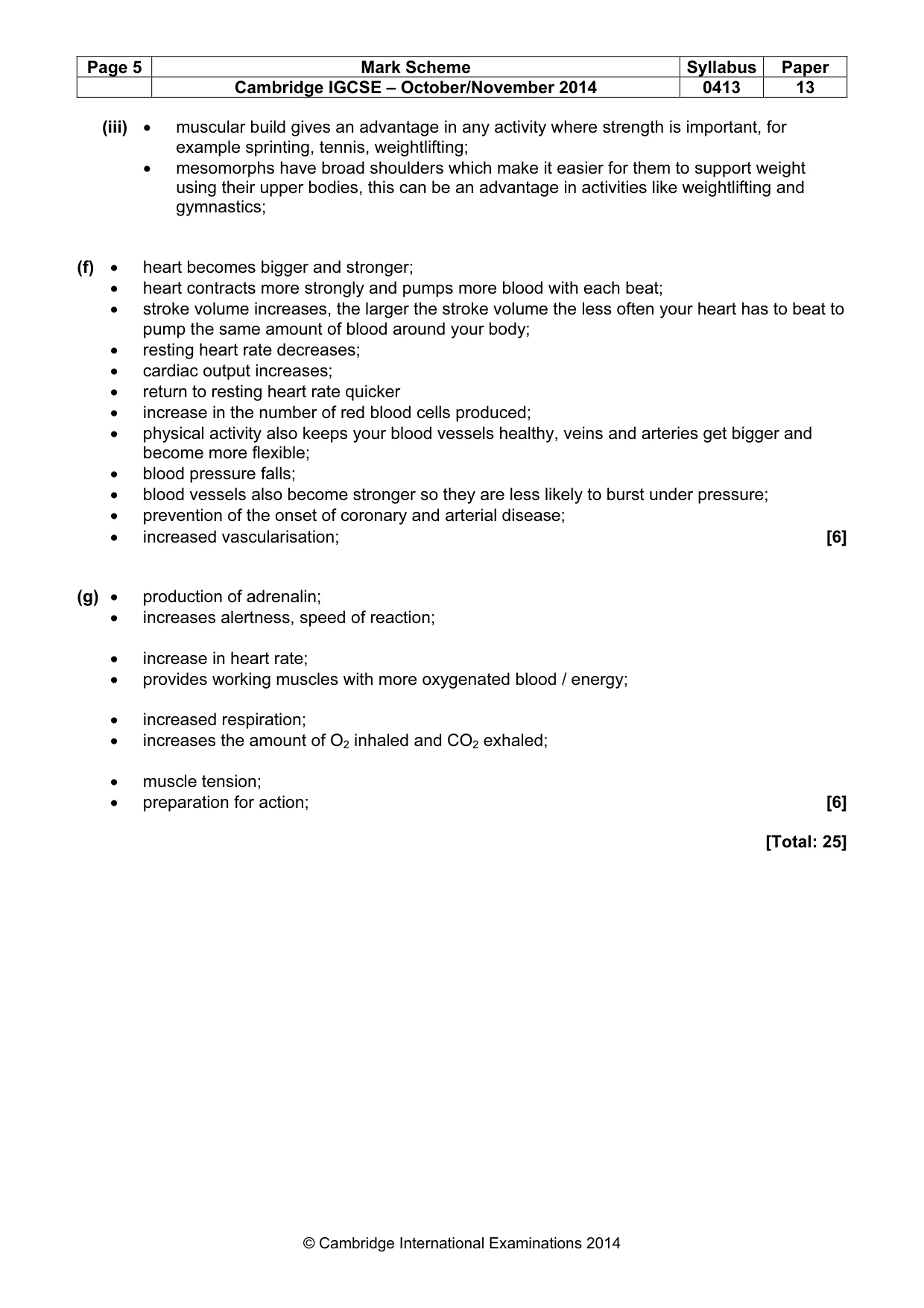 Mark scheme, page 5 of 8