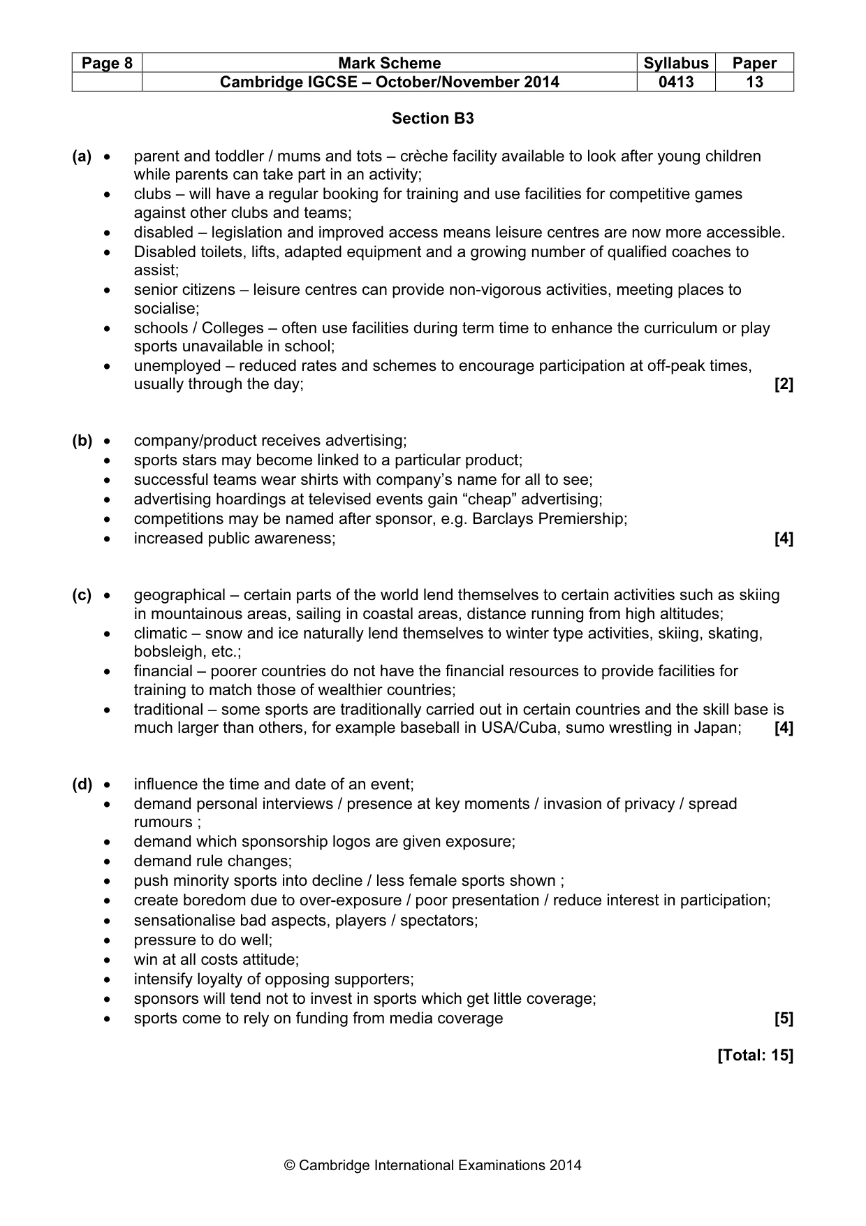 Mark scheme, page 8 of 8