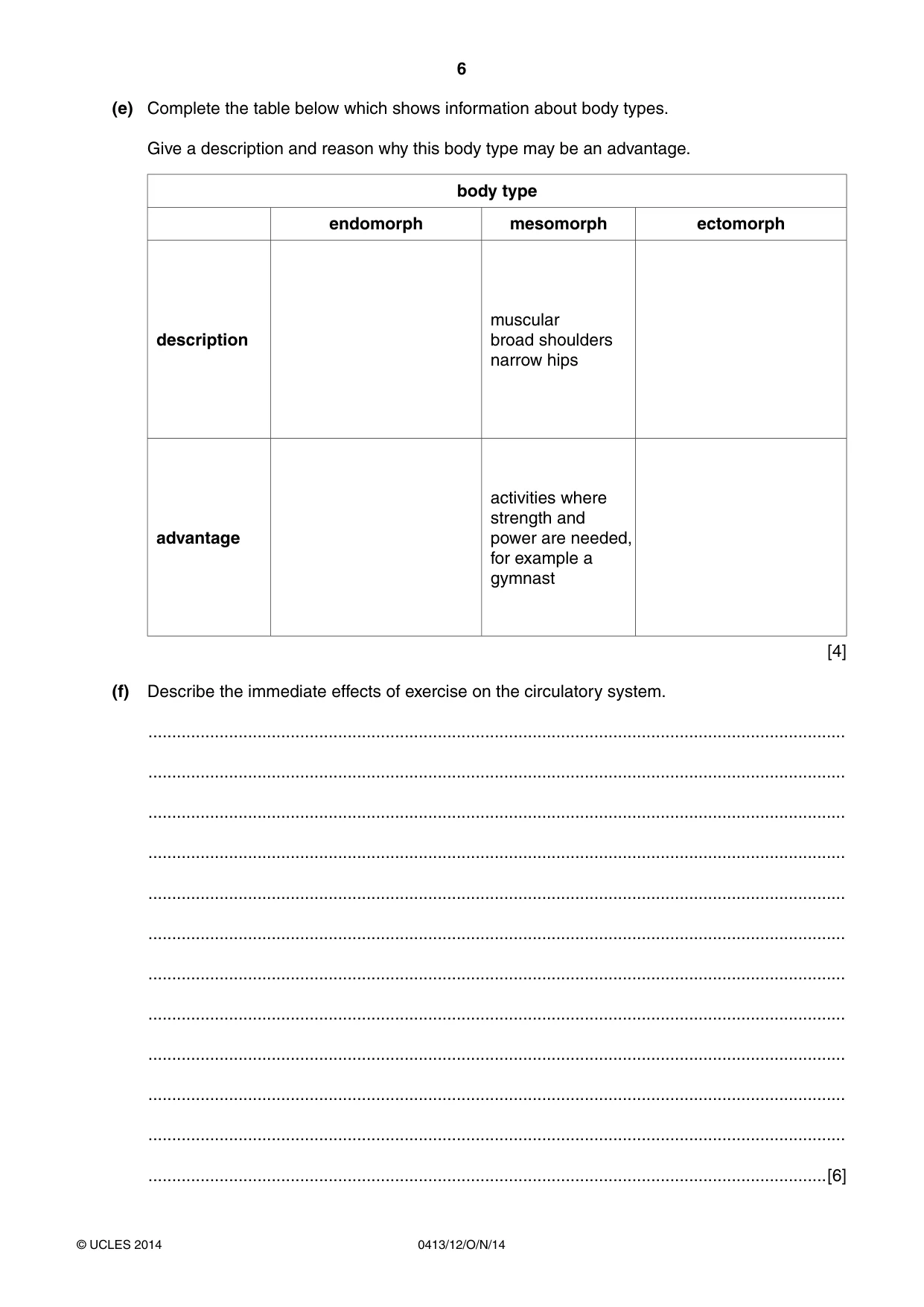 Cambridge IGCSE Physical Education 0413 2014 Oct/Nov Paper 1 · Variant 2 question paper, page 6 of 12