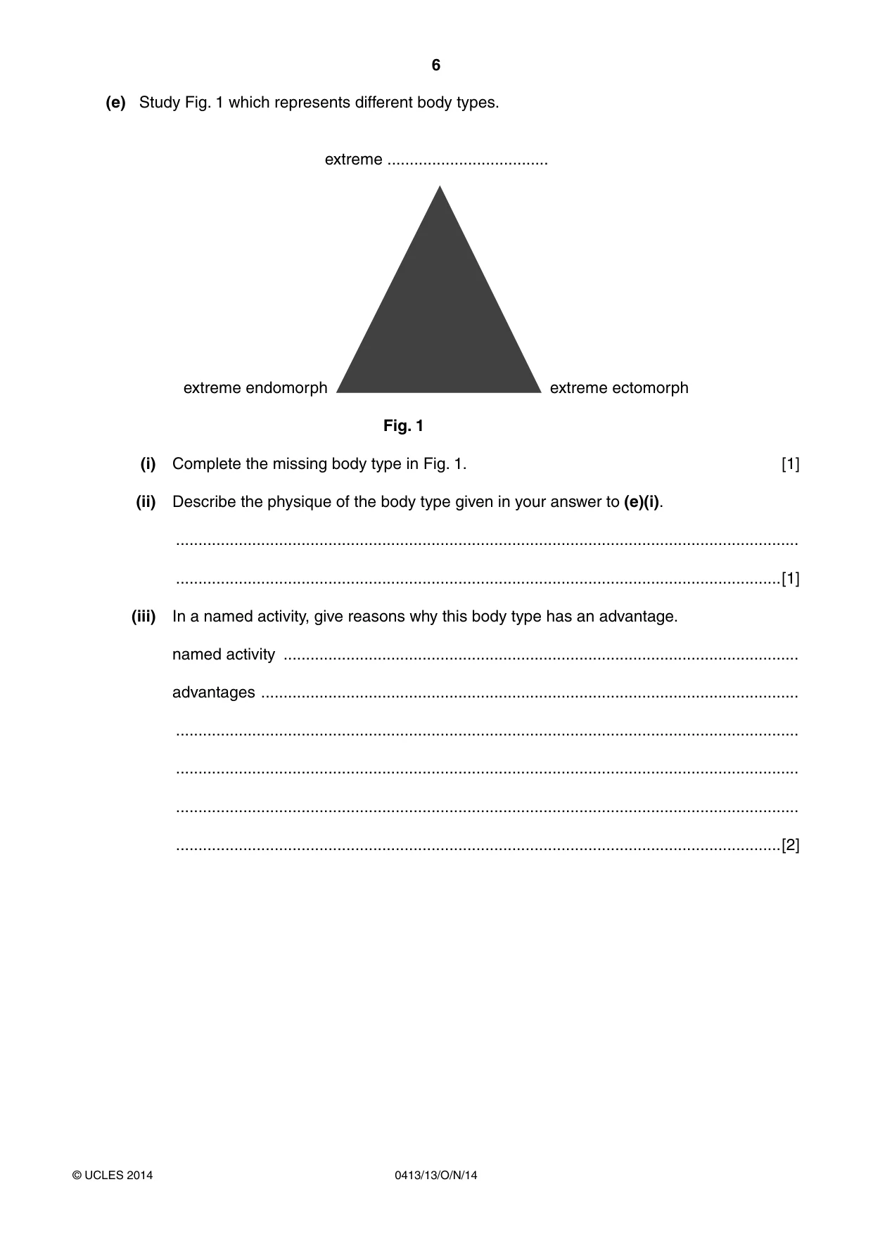 Cambridge IGCSE Physical Education 0413 2014 Oct/Nov Paper 1 · Variant 3 question paper, page 6 of 12