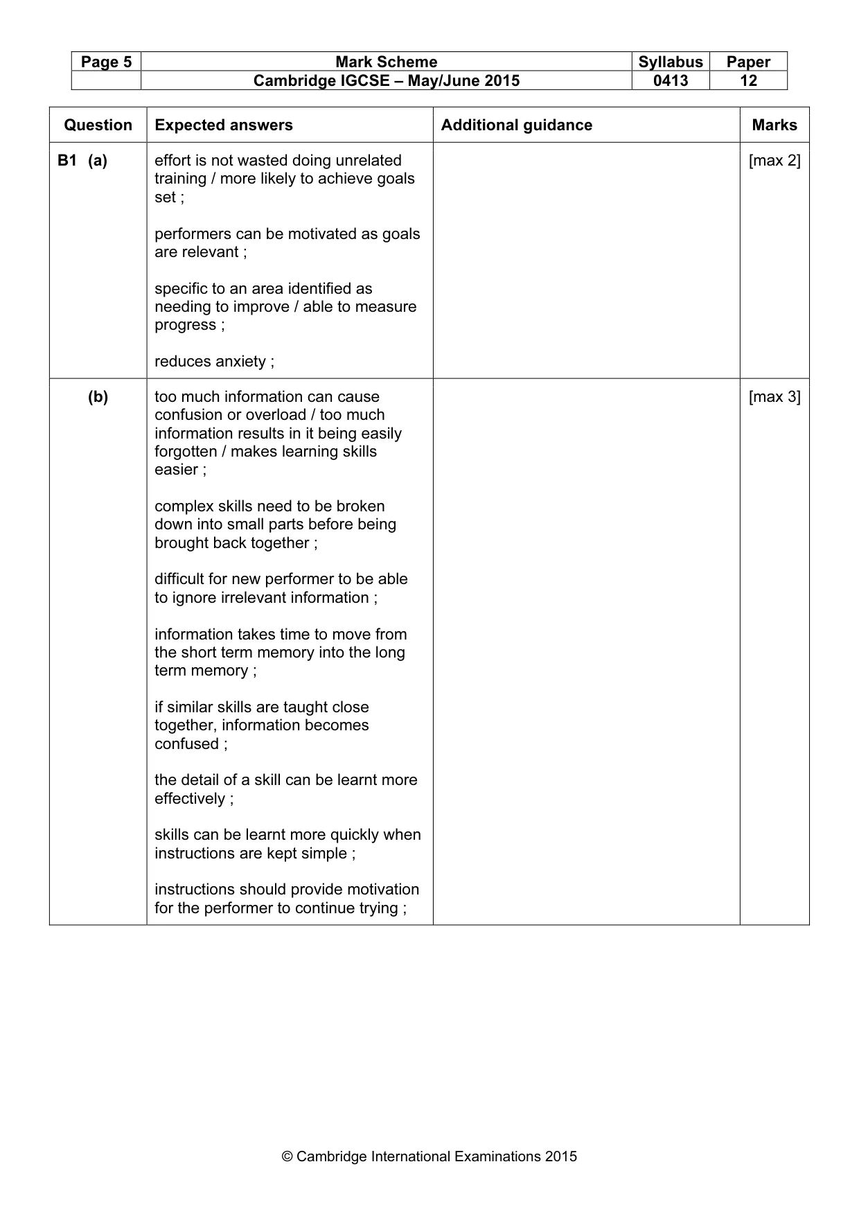 Mark scheme, page 5 of 14