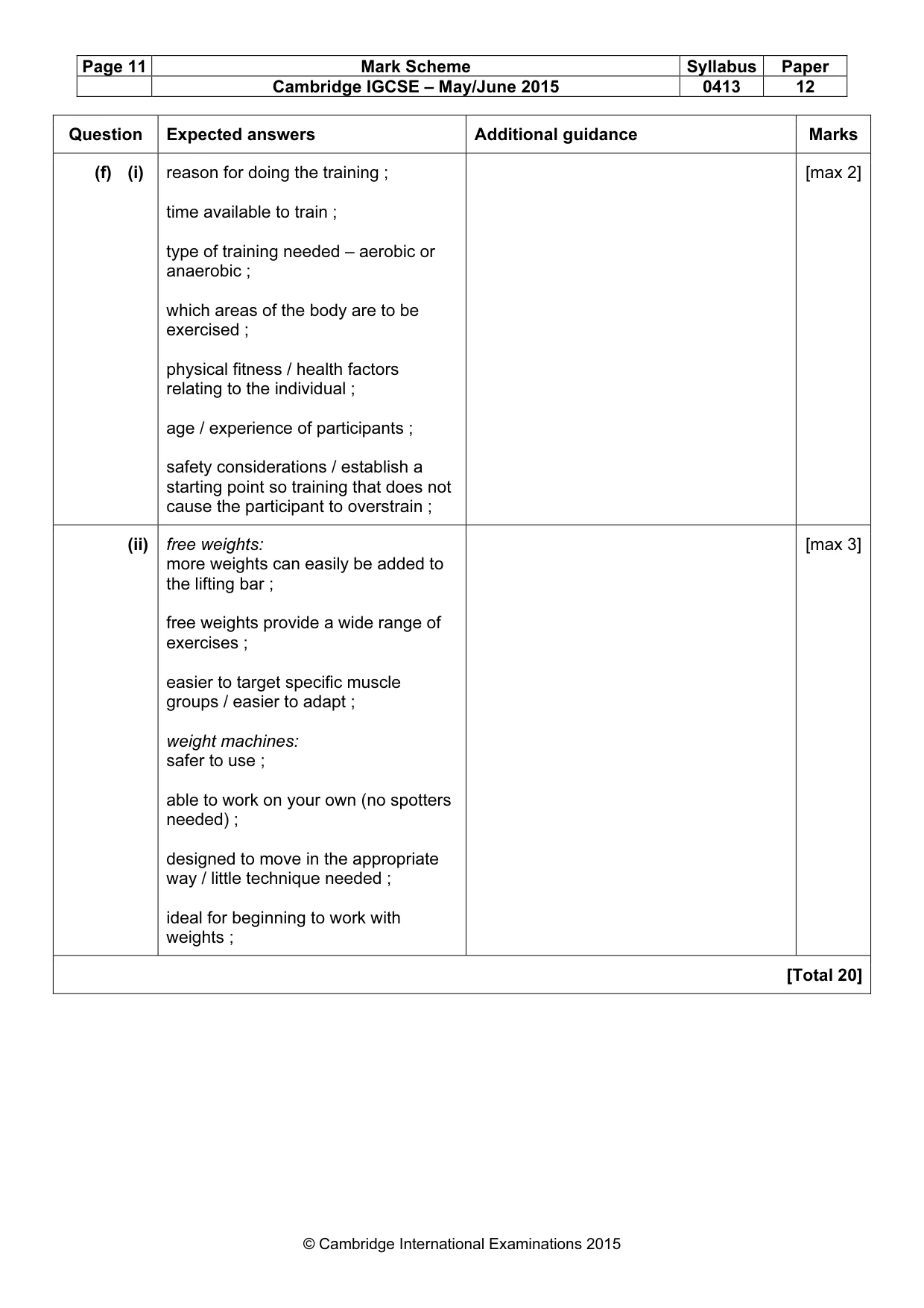 Mark scheme, page 11 of 14