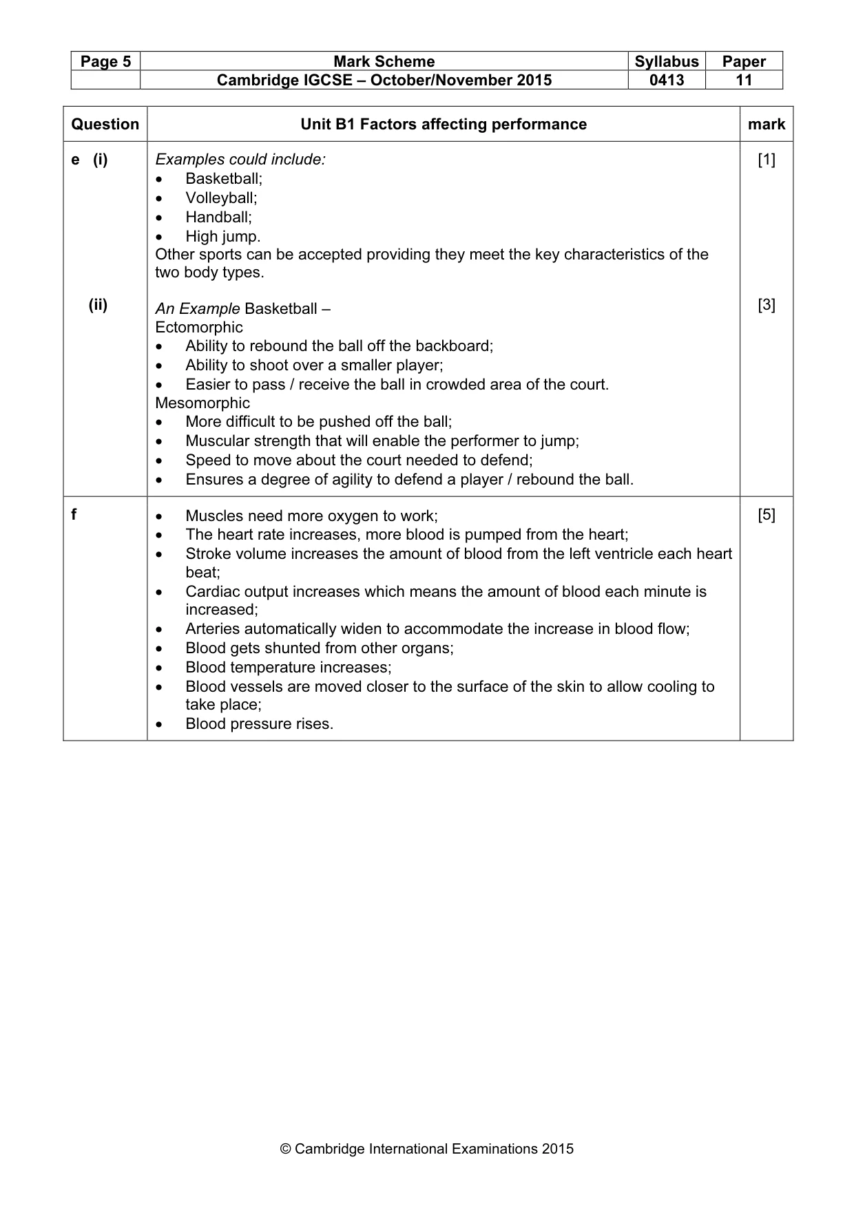 Mark scheme, page 5 of 9