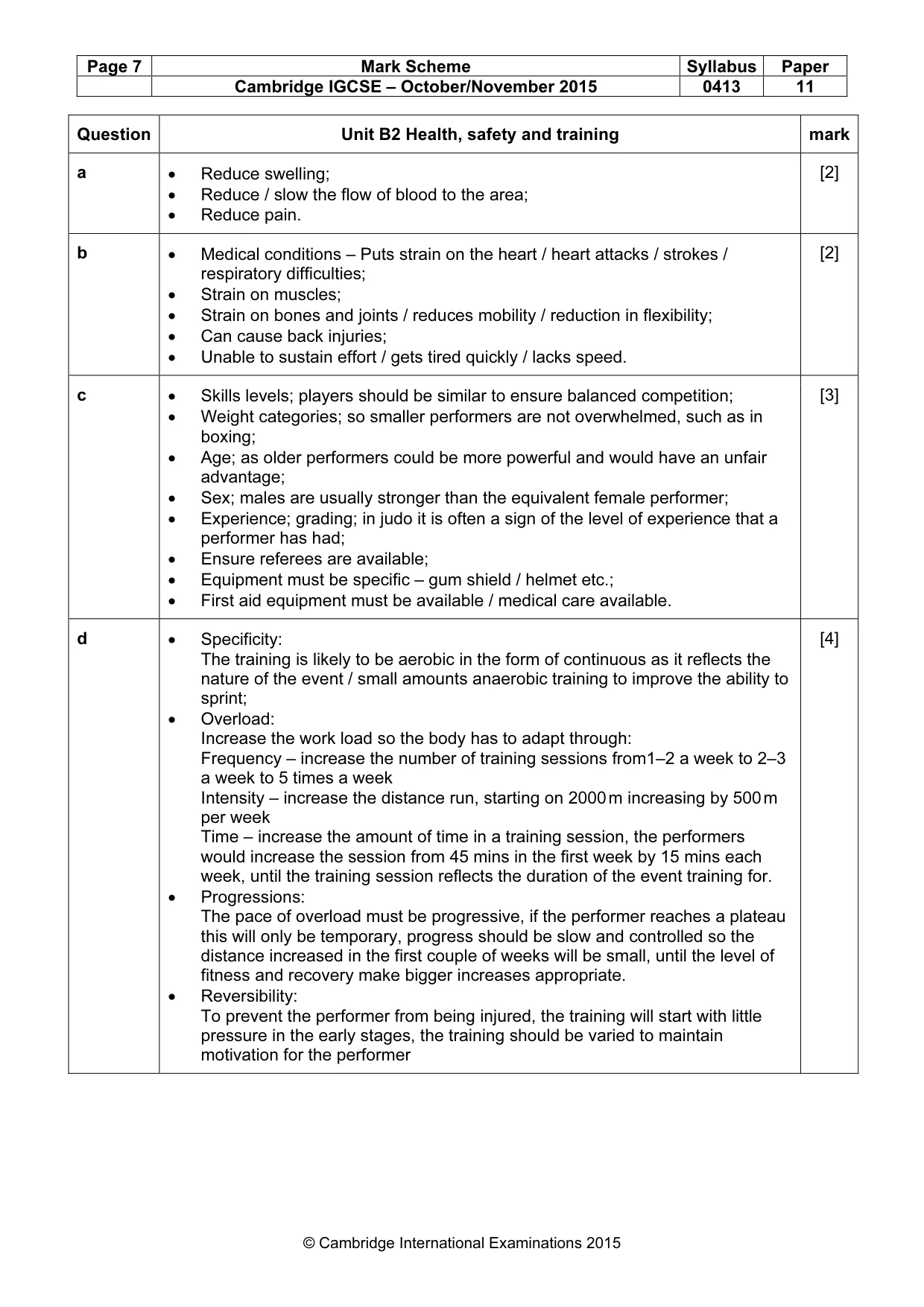 Mark scheme, page 7 of 9