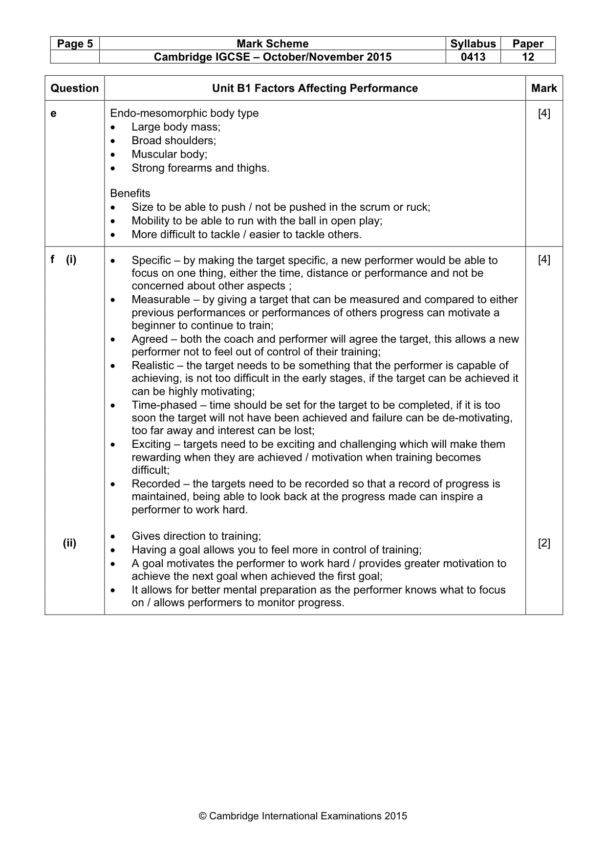 Mark scheme, page 5 of 9