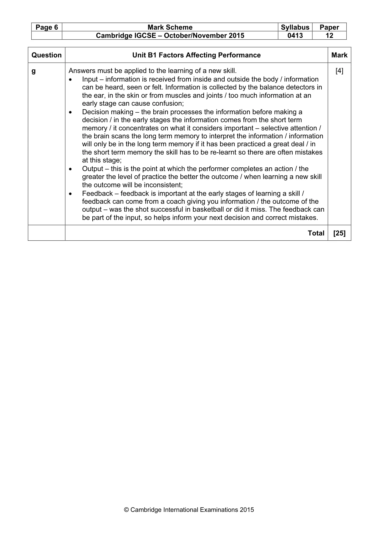 Mark scheme, page 6 of 9