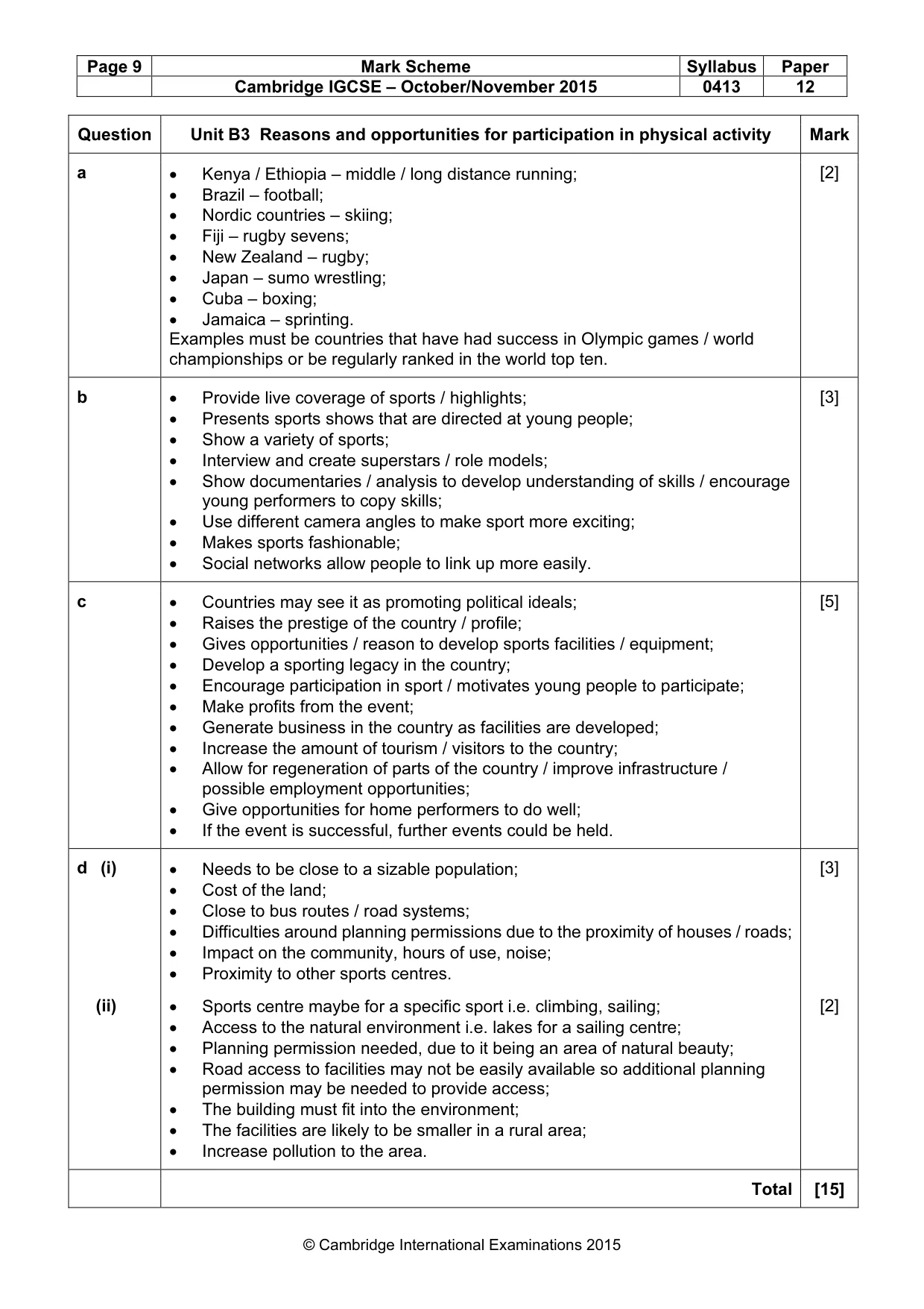 Mark scheme, page 9 of 9